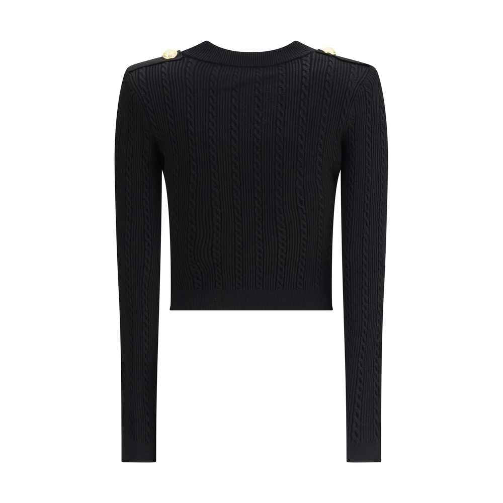 Balmain Ribbed and braided Cardigan