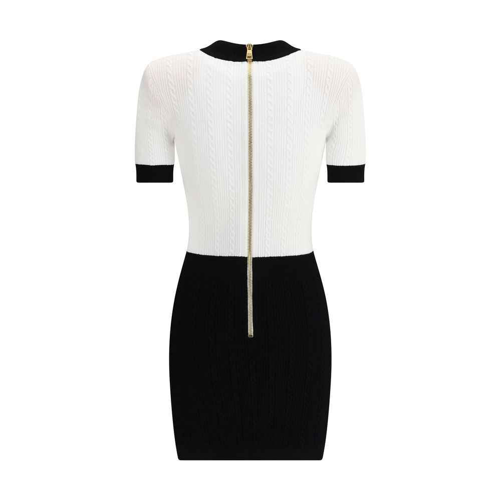 Balmain Braided pattern midi Dress