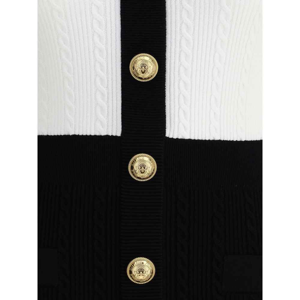 Balmain Braided pattern midi Dress