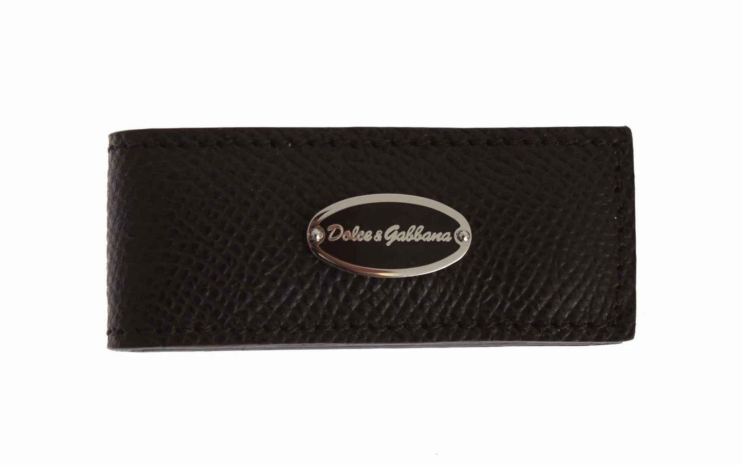 Dolce & Gabbana Brown Leather Magnet Mens Money Cash Clip