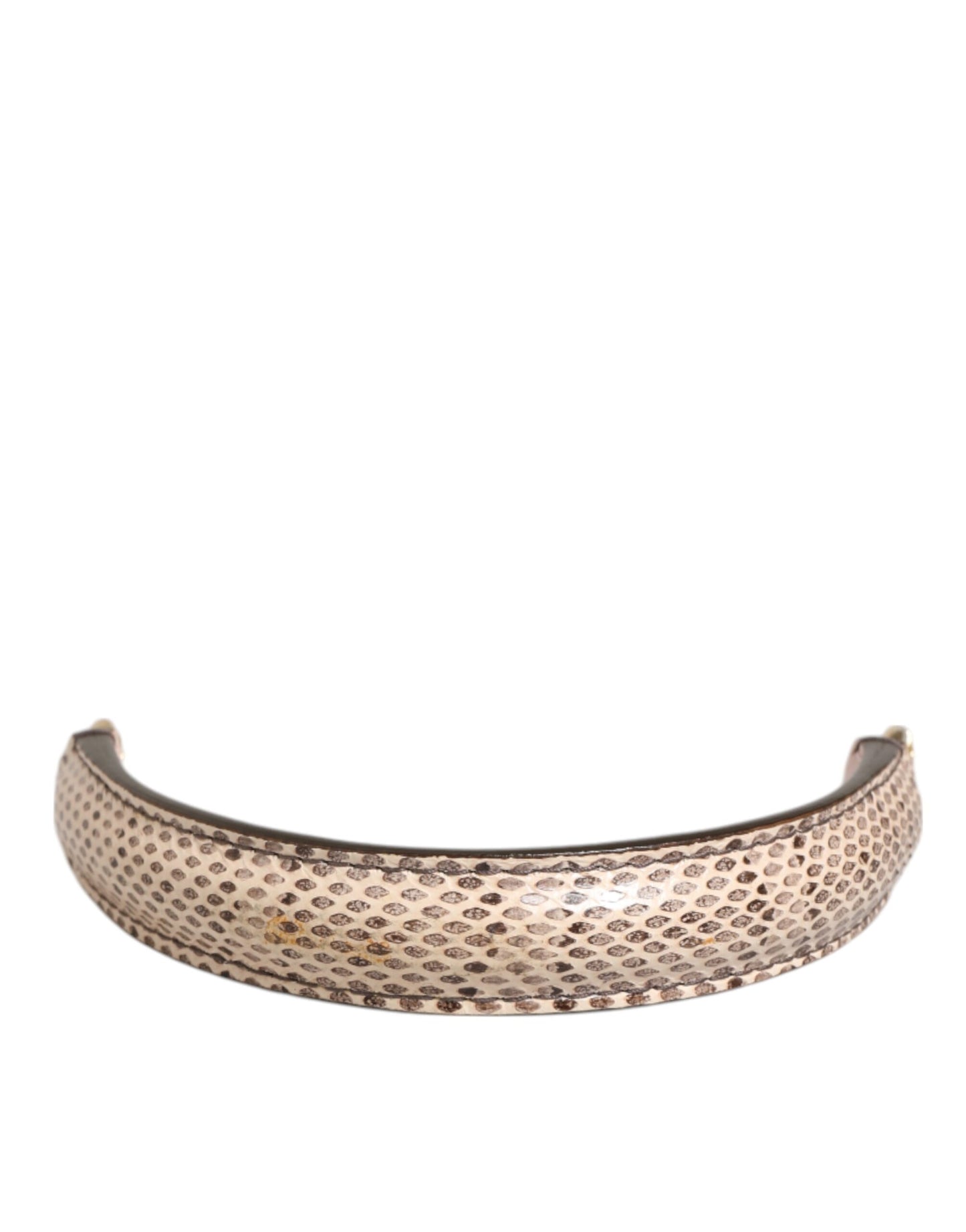 Dolce & Gabbana Beige Brown Snakeskin Leather Gold Ring Shoulder Strap - from Dolce & Gabbana