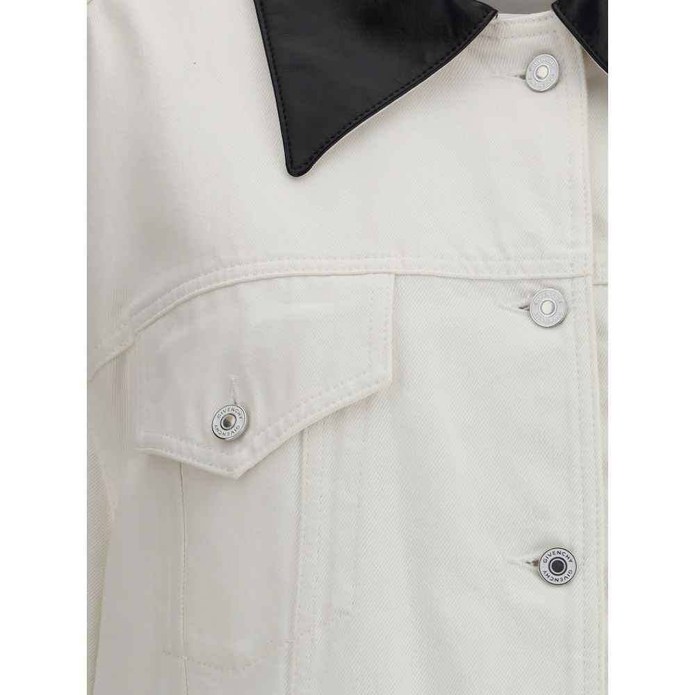 Givenchy DENIM PARKA WITH LEATHER COLLAR