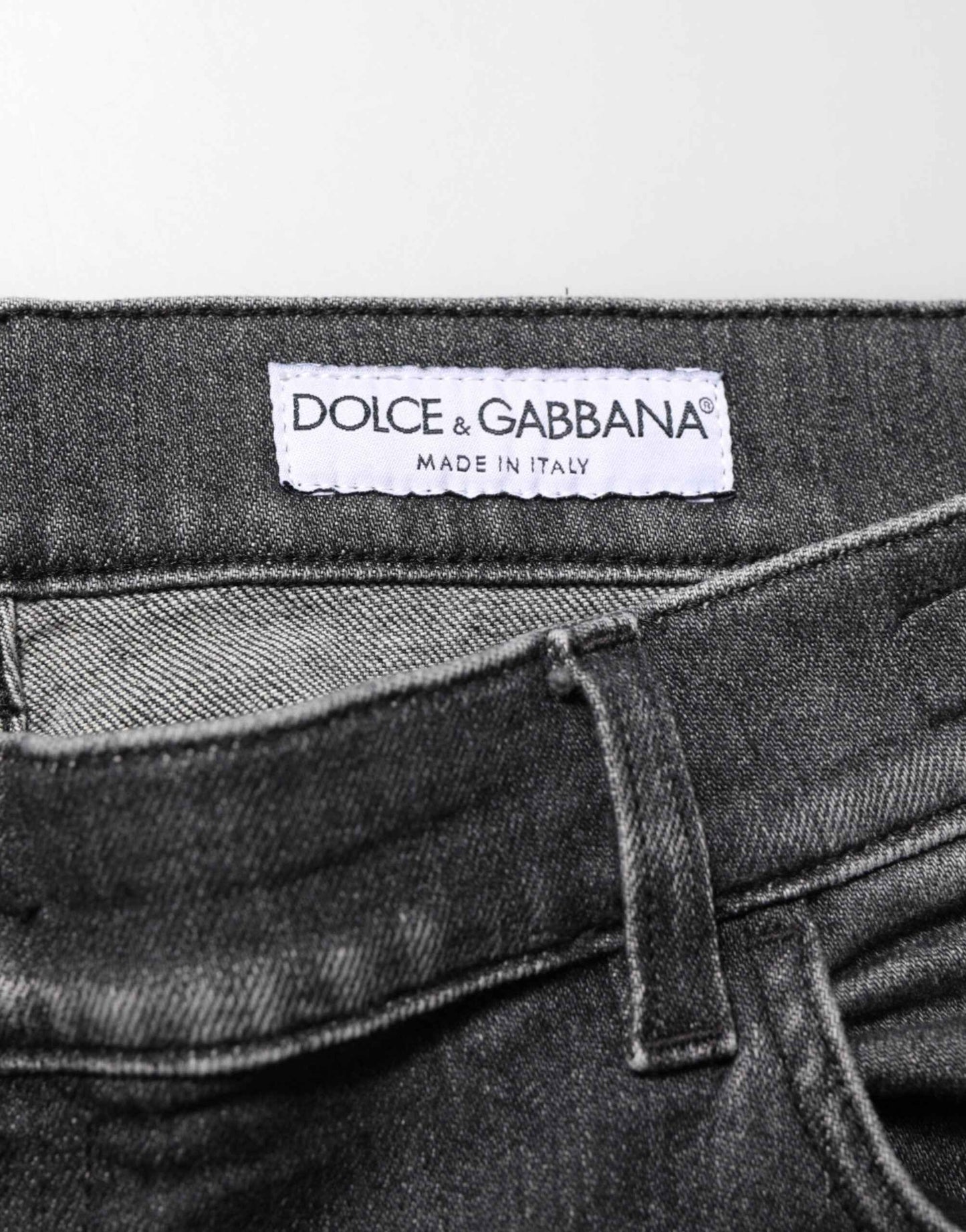 Dolce & Gabbana Black Gray Wash Slim Fit Straight Leg Denim Jeans by Dolce & Gabbana