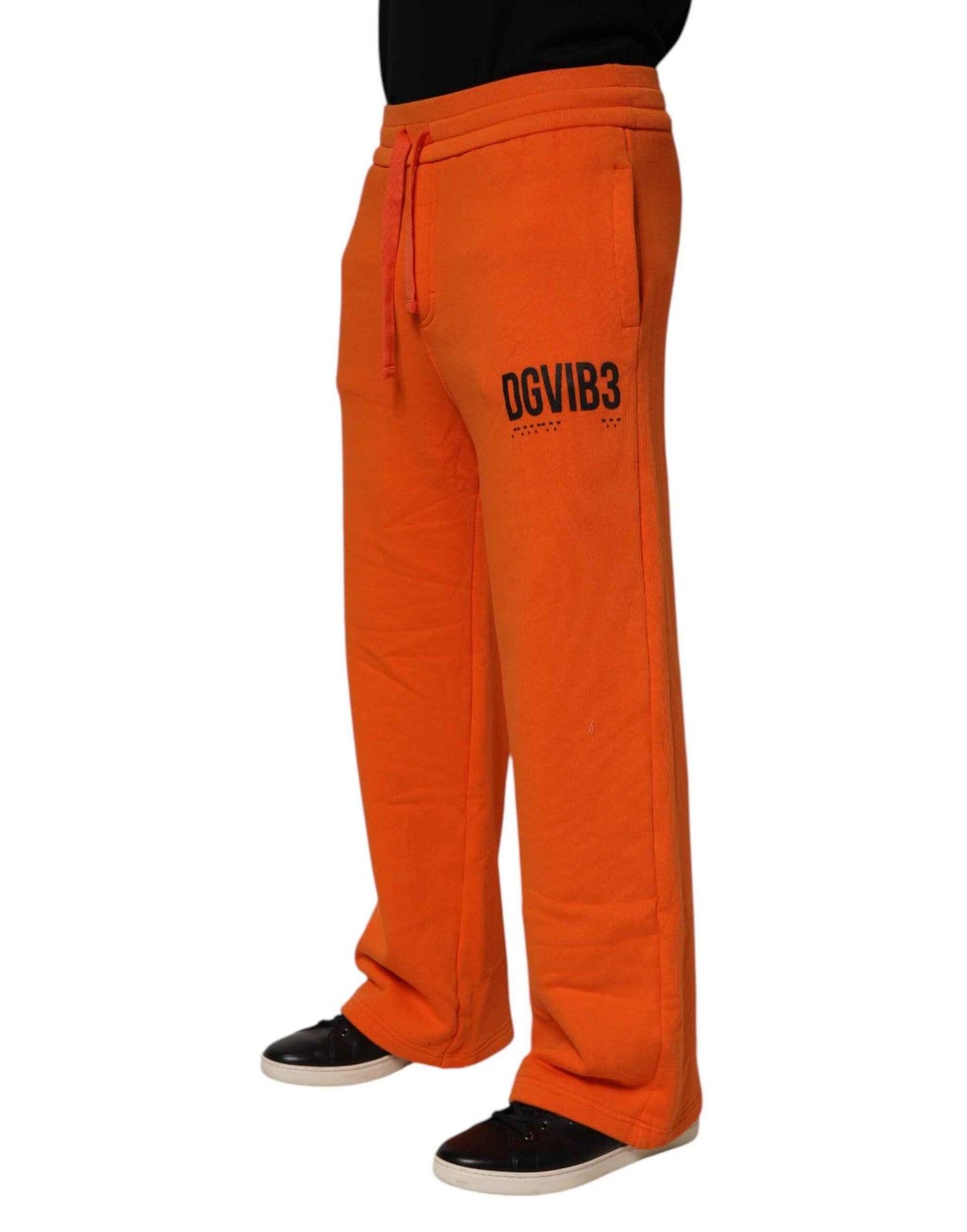 Dolce & Gabbana Orange Cotton DG VIB3 Logo Drawstring Sweatpants Pants by Dolce & Gabbana