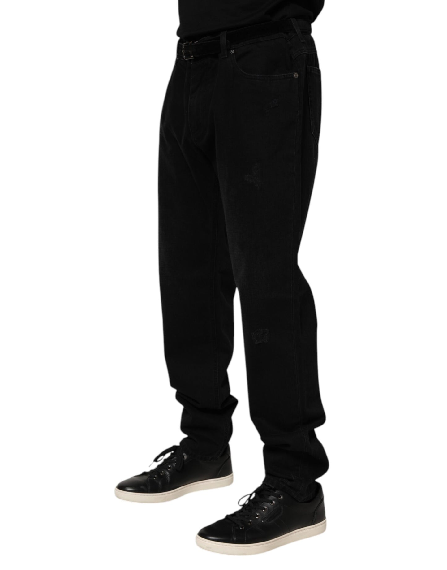 Dolce & Gabbana Black Cotton Regular Denim Men Trouser Jeans - from Dolce & Gabbana