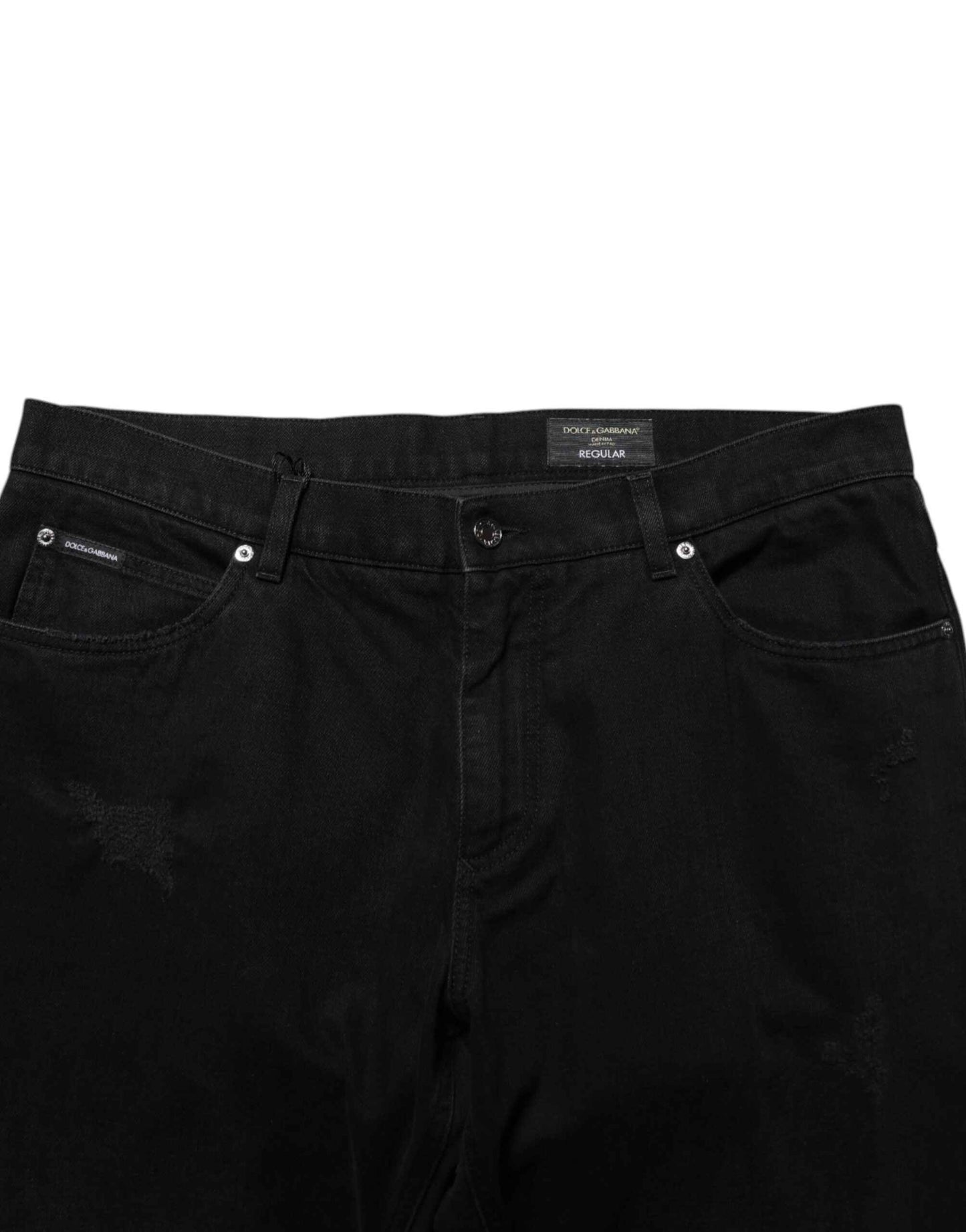 Dolce & Gabbana Black Cotton Regular Denim Men Trouser Jeans by Dolce & Gabbana