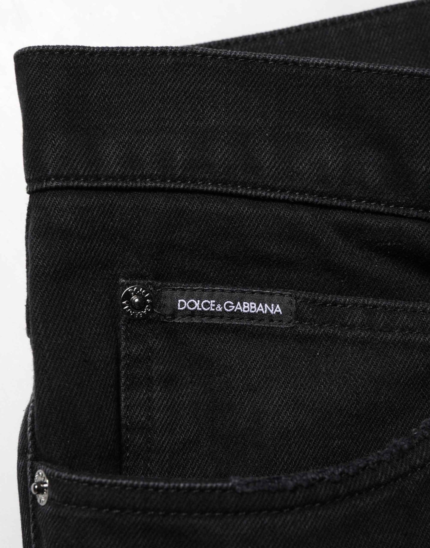Dolce & Gabbana Black Cotton Regular Denim Men Trouser Jeans by Dolce & Gabbana