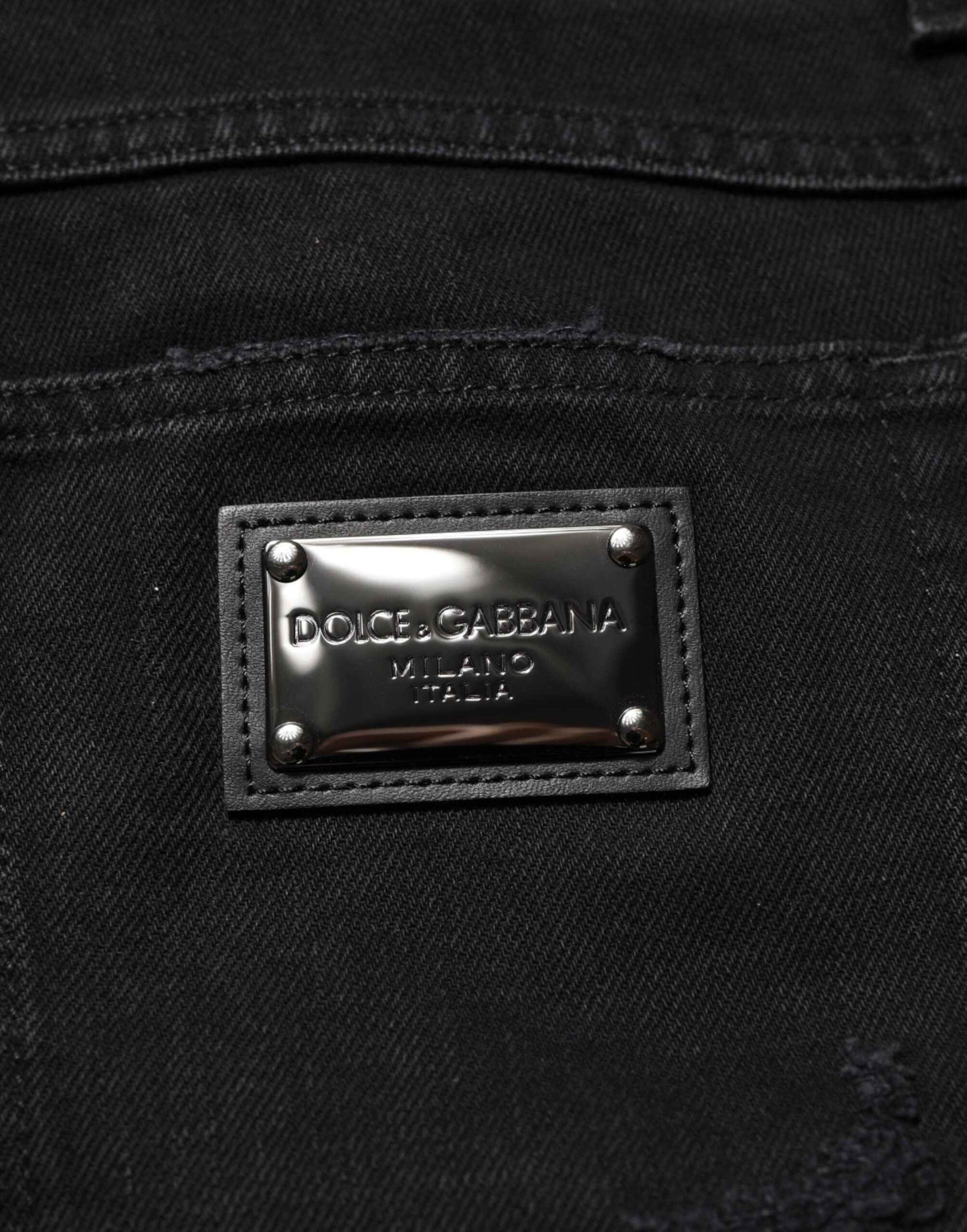 Dolce & Gabbana Black Cotton Regular Denim Men Trouser Jeans by Dolce & Gabbana