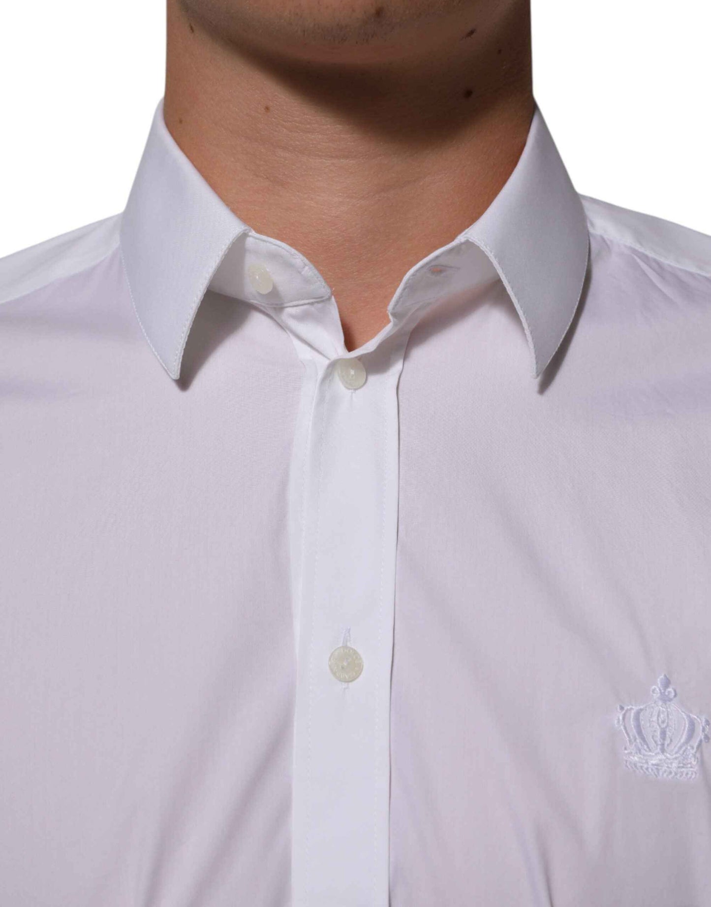 Dolce & Gabbana White Cotton MARTINI Formal Men Dress Shirt
