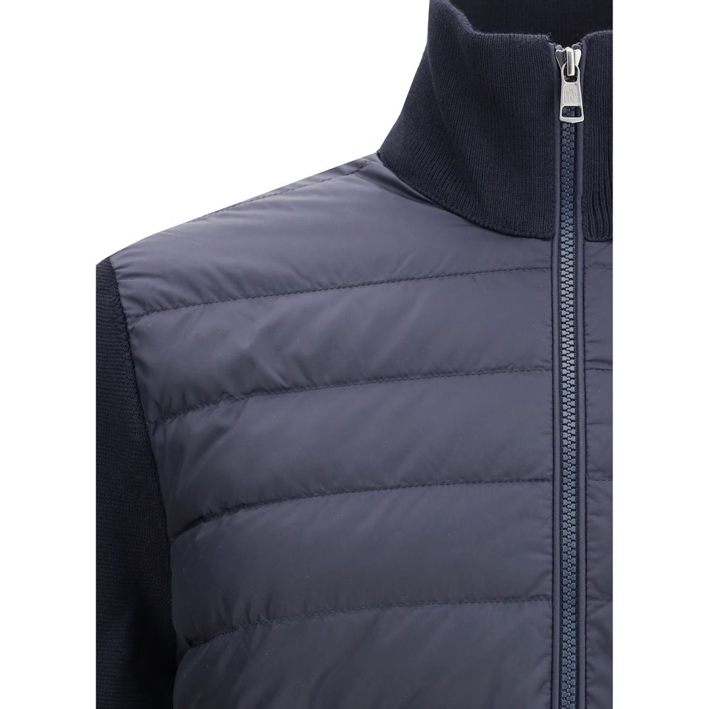 Moncler Zip Gewatteerd Jas Wolmengsel Luxe Comfort Rits