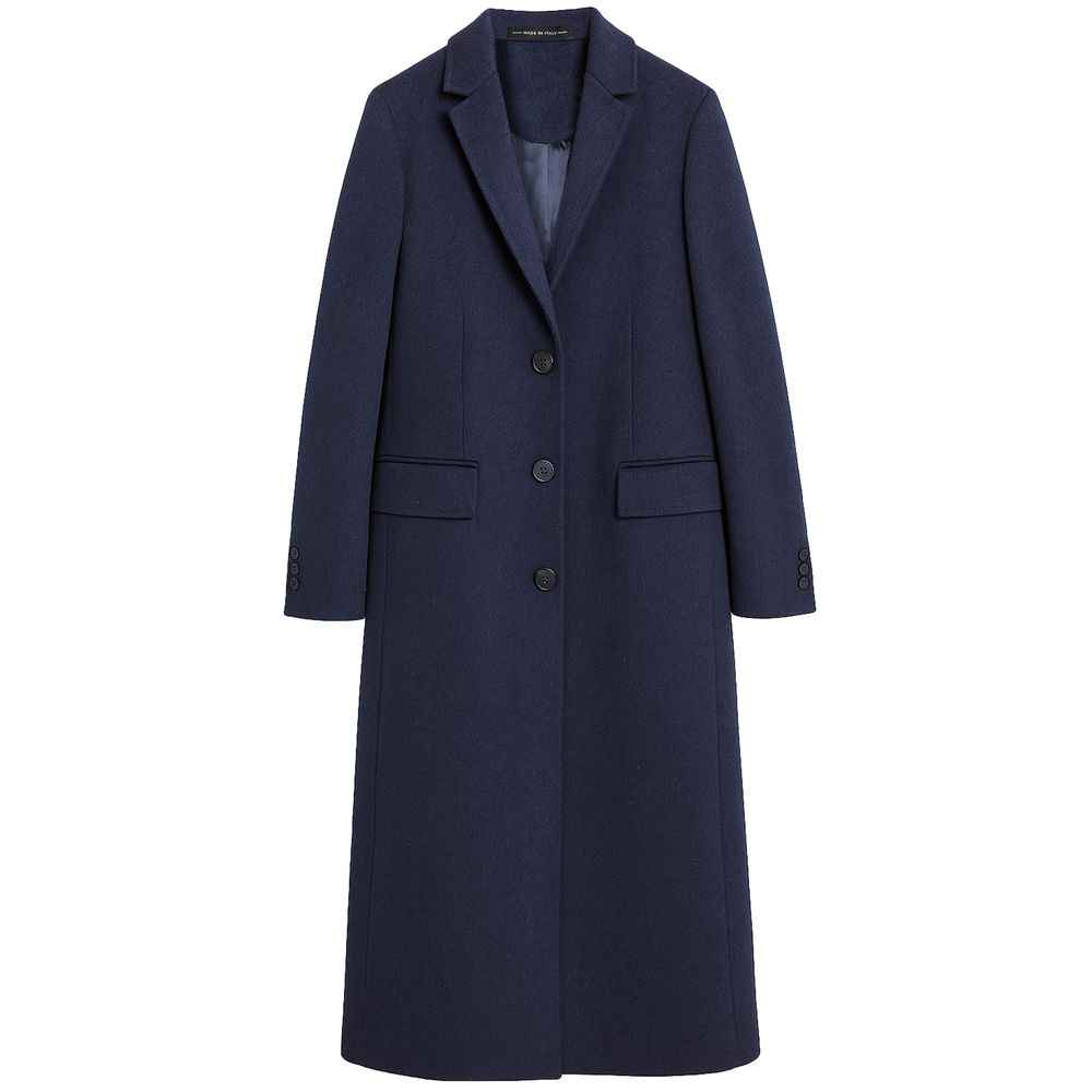 Made in Italy Blue Wool Jackets & Coat