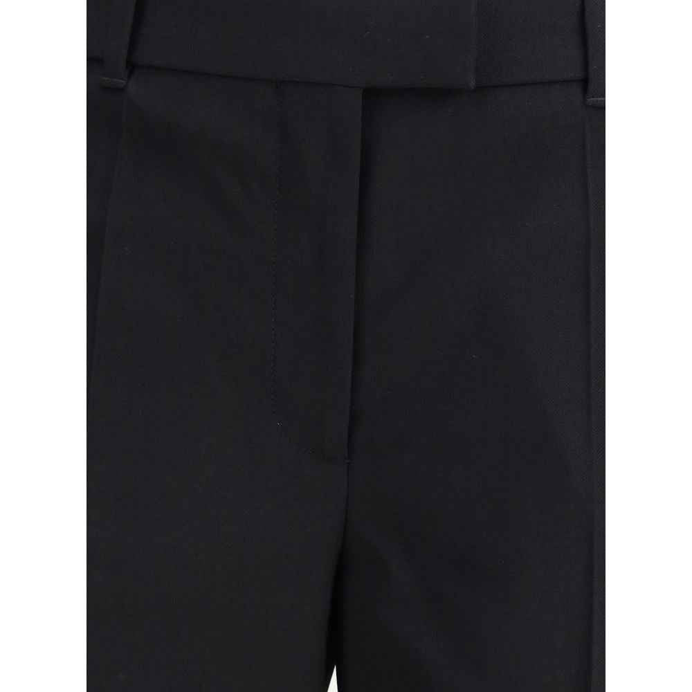 Alexander McQueen Skinny Broeken Wol Plissé Zwart Collectie