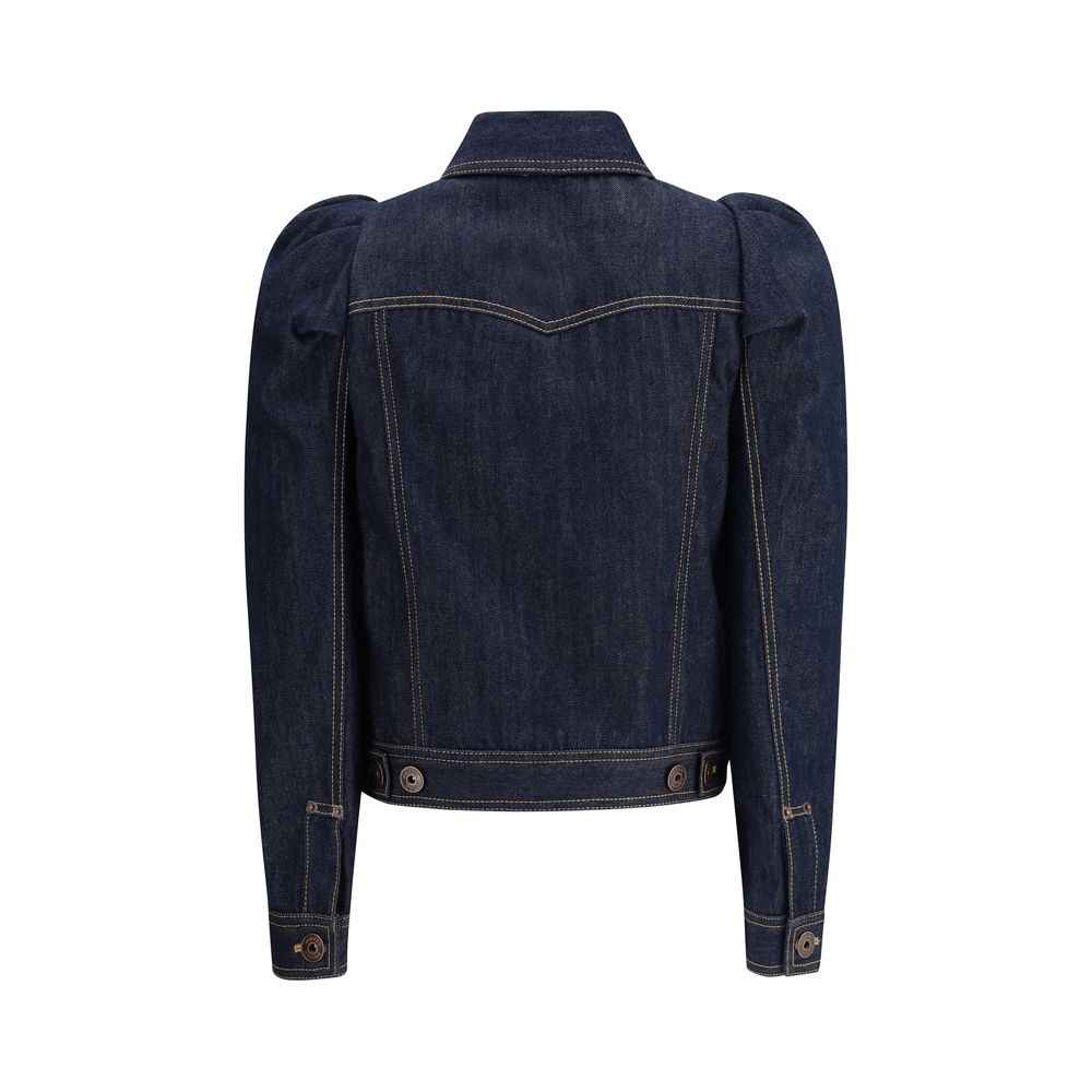 Alexander McQueen Denim Jasje Donkerblauw Puntige Schouders