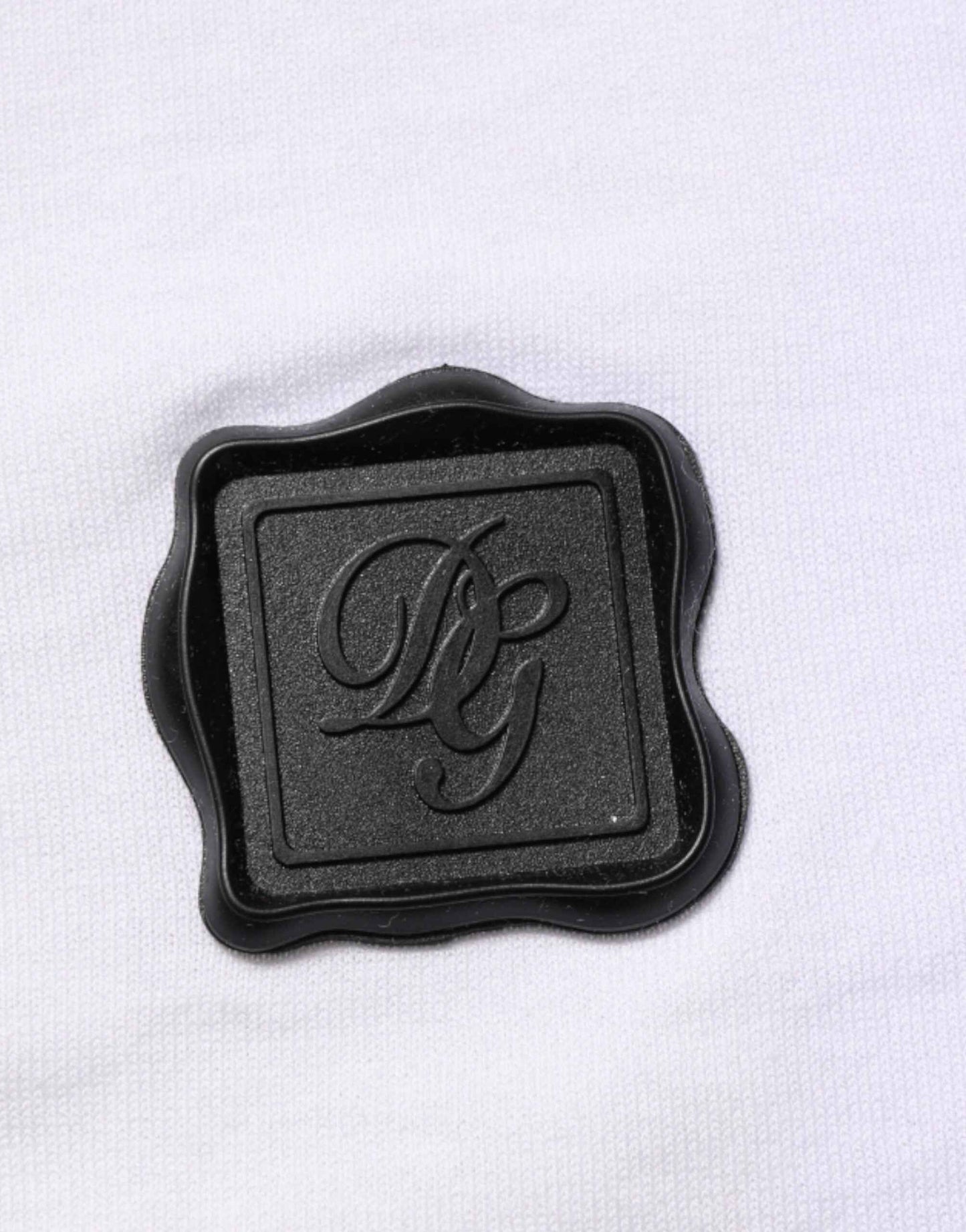 Dolce & Gabbana White Cotton Logo Patch V-neck Tee T-shirt