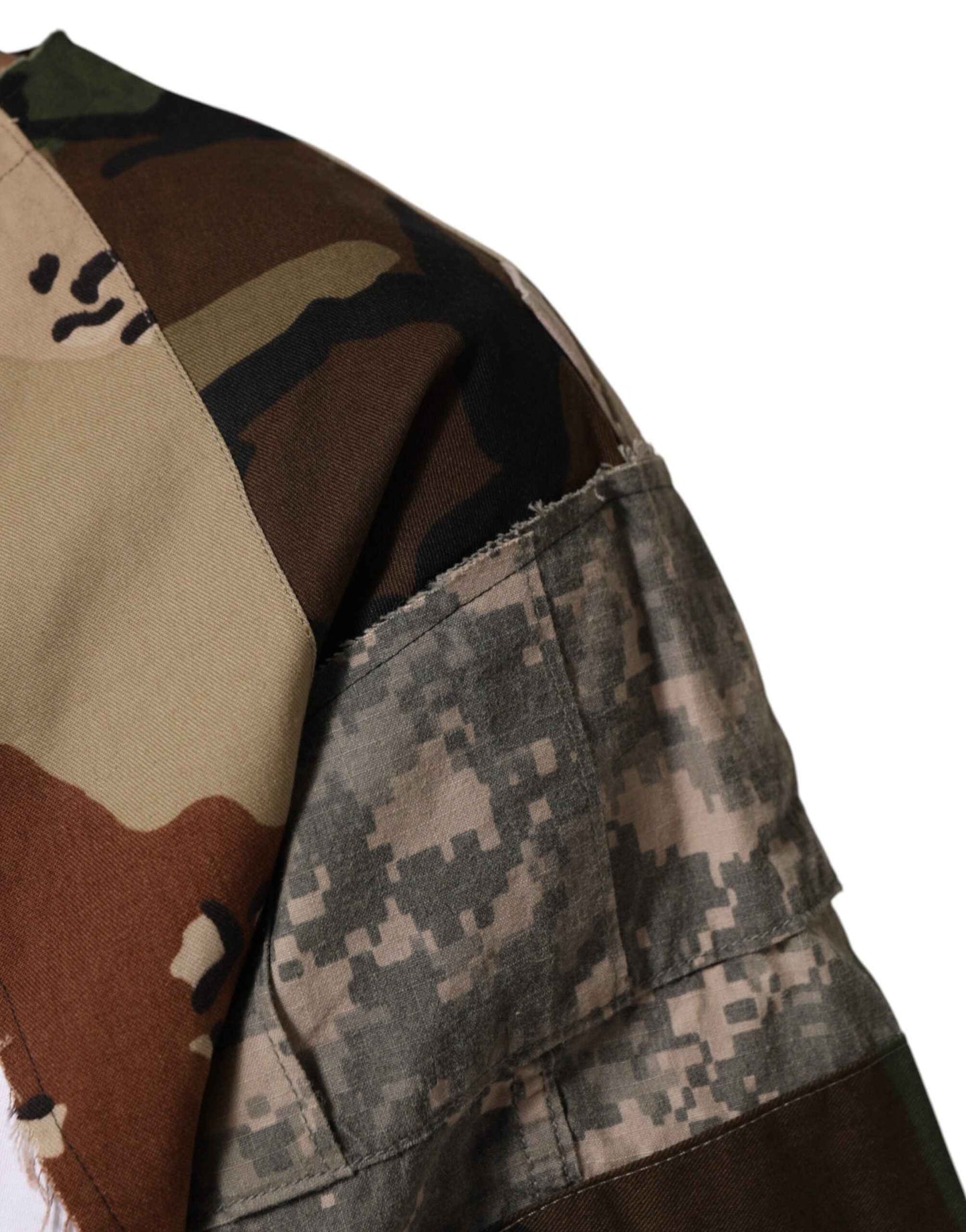 Dolce & Gabbana Katoenen Patchwork Camouflage T Shirt Wit