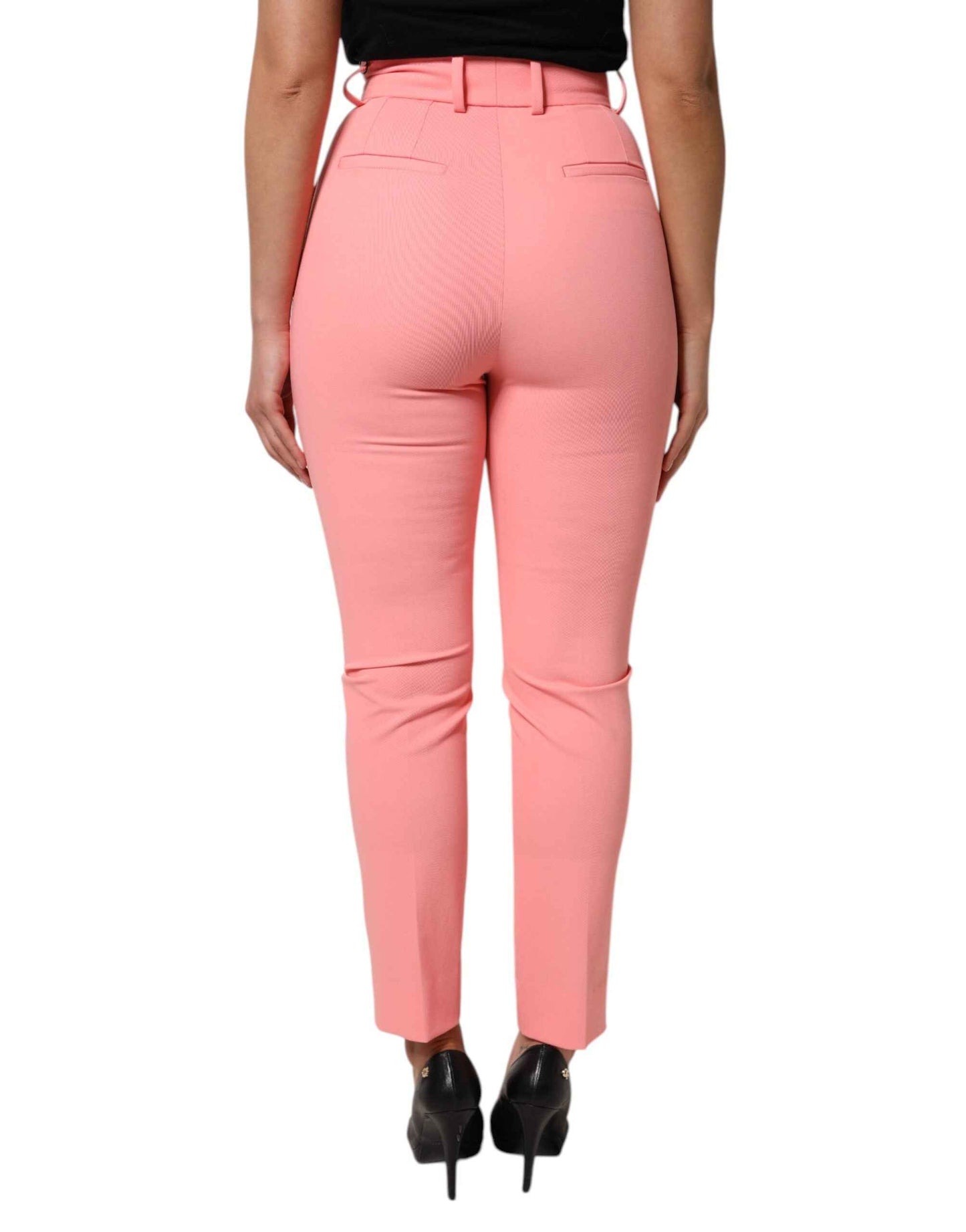 Dolce & Gabbana Roze Hoge Taille Broek Met Taperende Pijpen