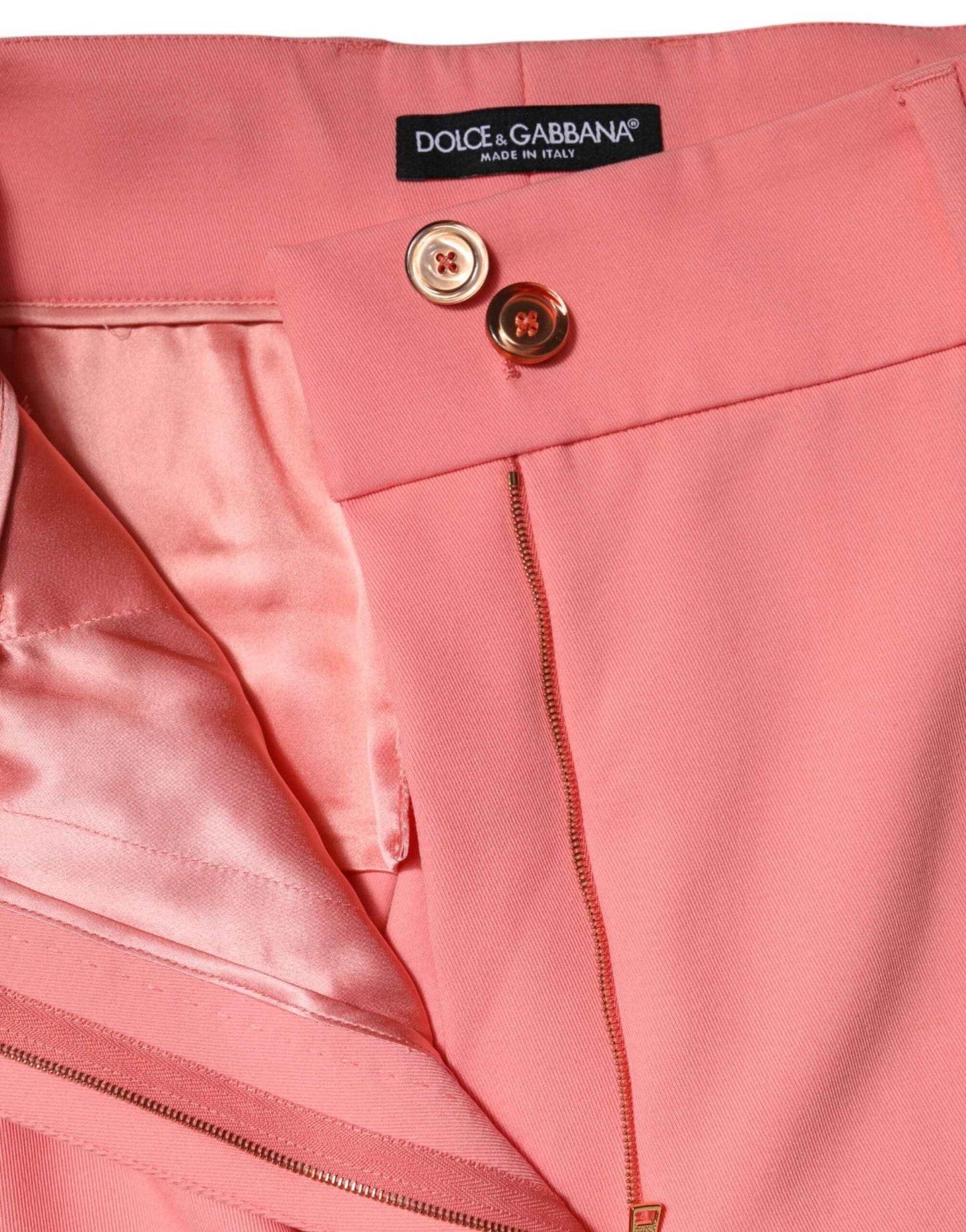 Dolce & Gabbana Roze Hoge Taille Broek Met Taperende Pijpen