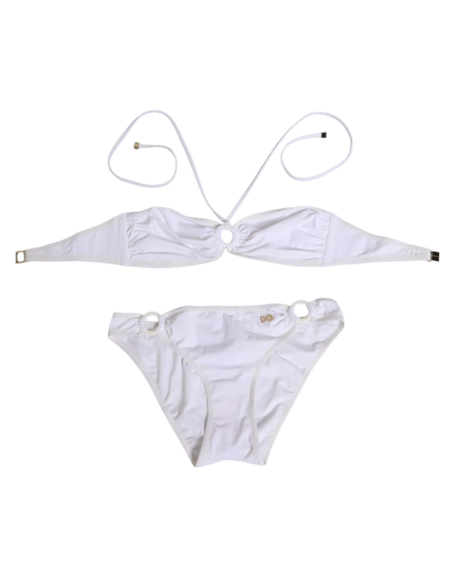 Dolce & Gabbana Band Tweedelige Bikini Logo Wit Set