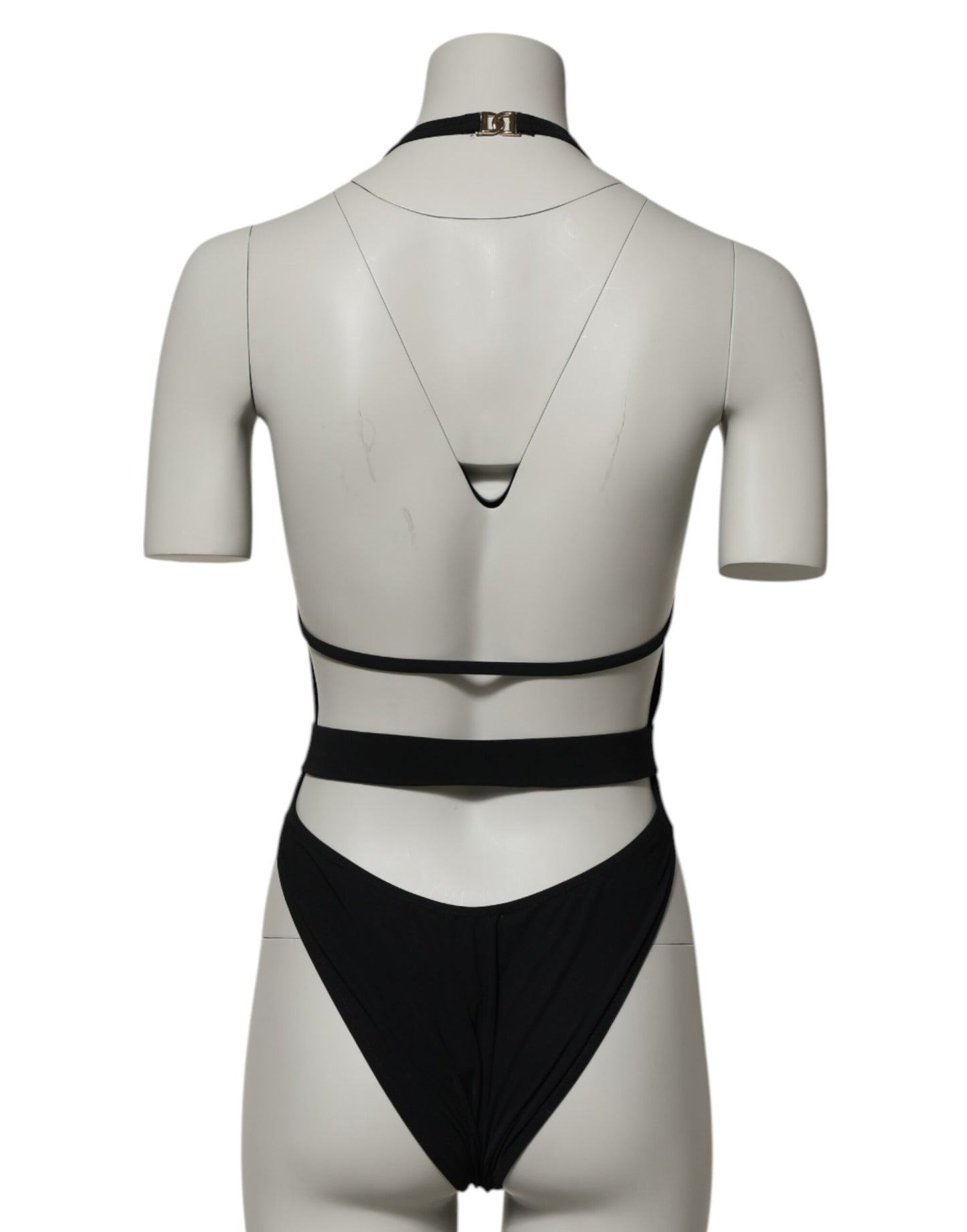 Dolce & Gabbana Diep V-Hals Nylon Luxe Badpak – Zwart
