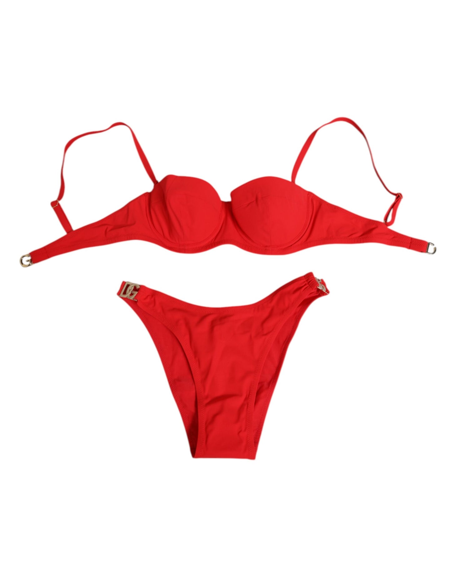 Dolce & Gabbana Balconcino Slip Nylon Bikini Rood Zwemoutfit