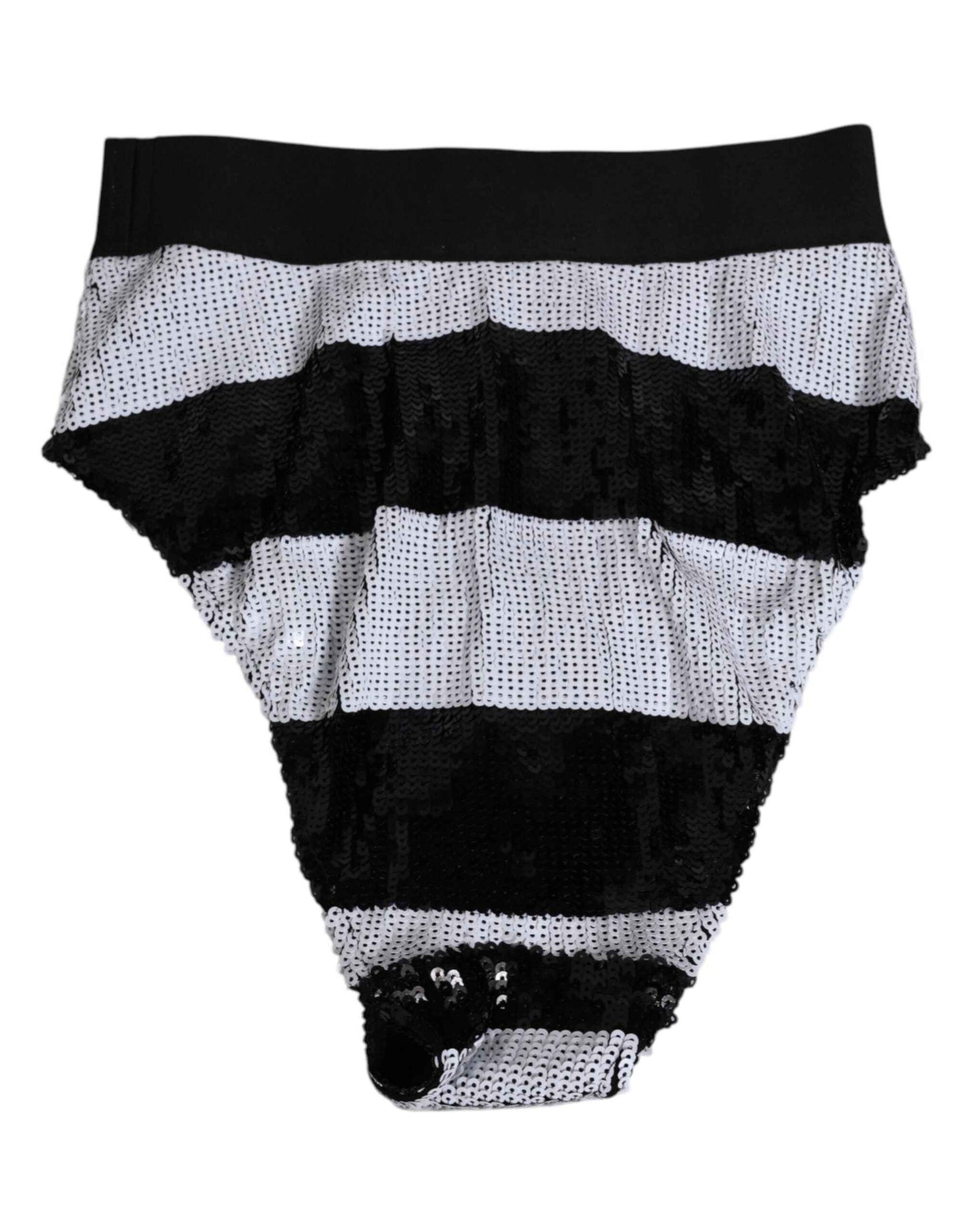 Dolce & Gabbana Pailletten Hoge Taille Slip - Zwart/Wit