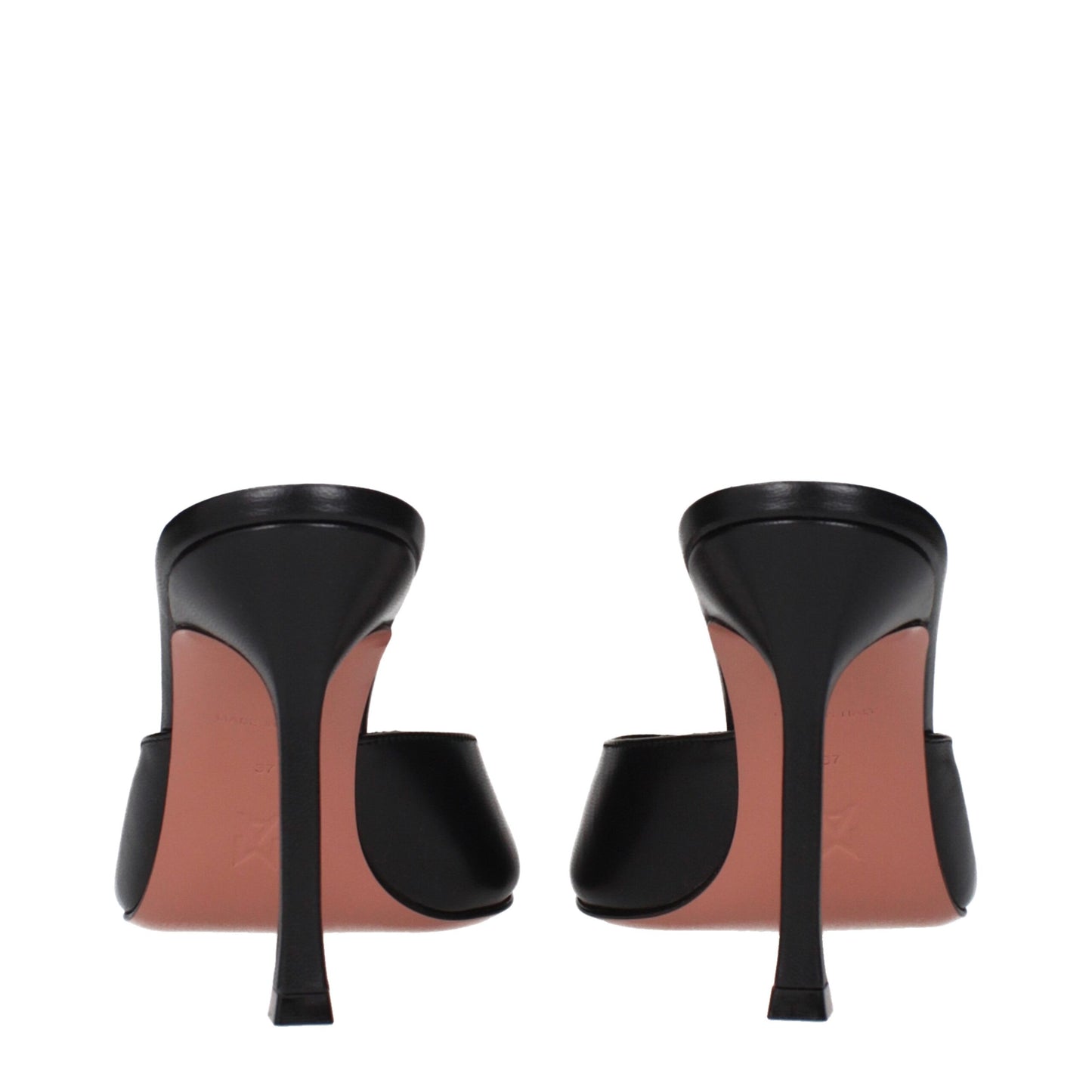 Amina Muaddi Alexa Slipper Leather Sandals - Black
