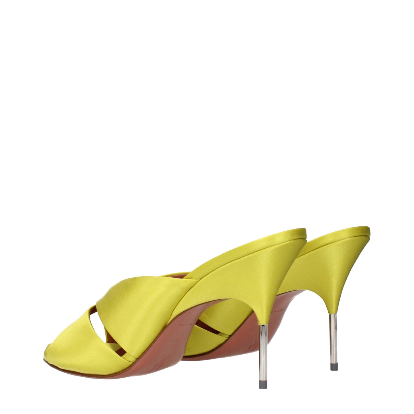Amina Muaddi Samantha Satin Stiletto Green Sandals Edition