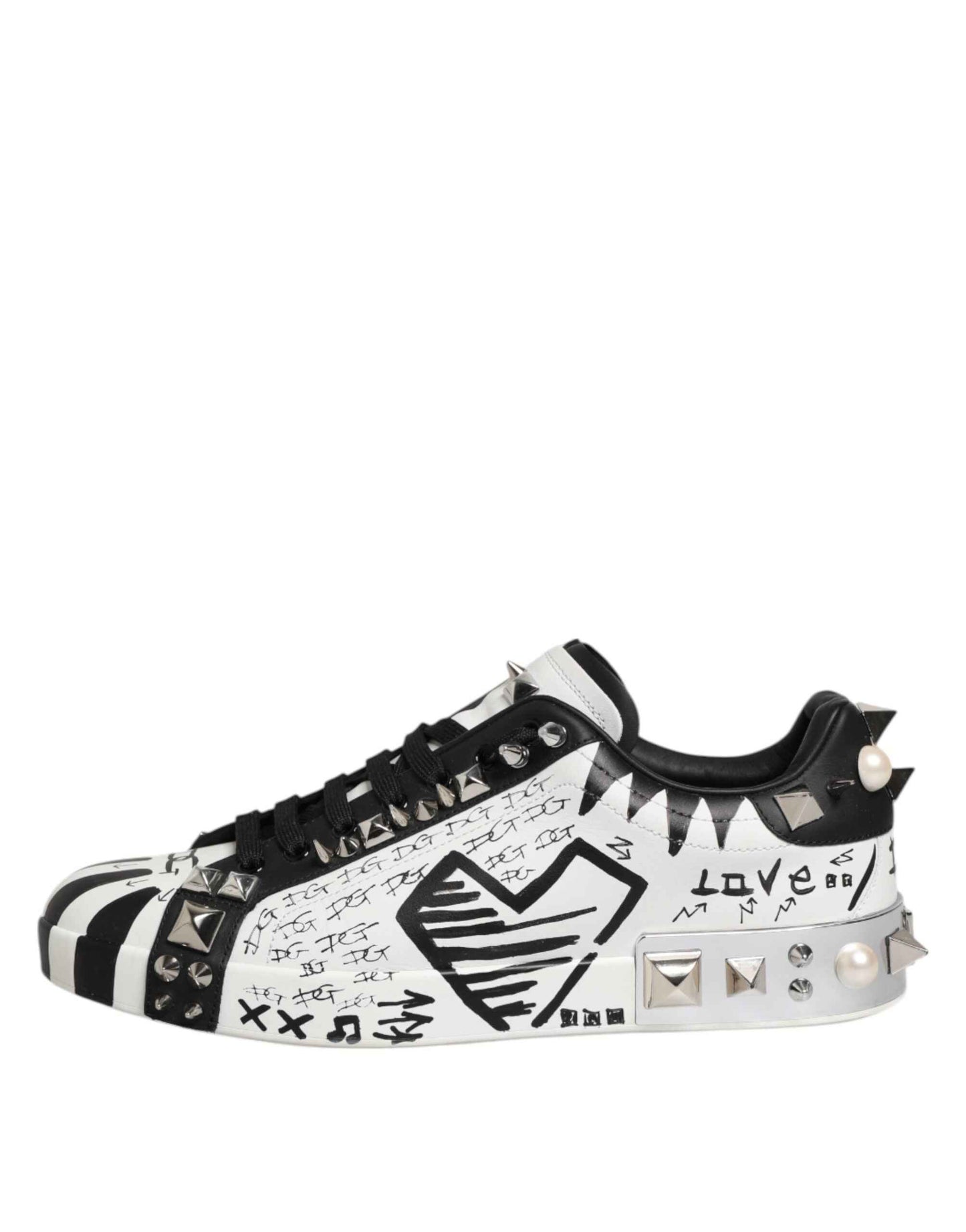 Dolce & Gabbana Portofino Low-Top S Leren Sneakers - Wit