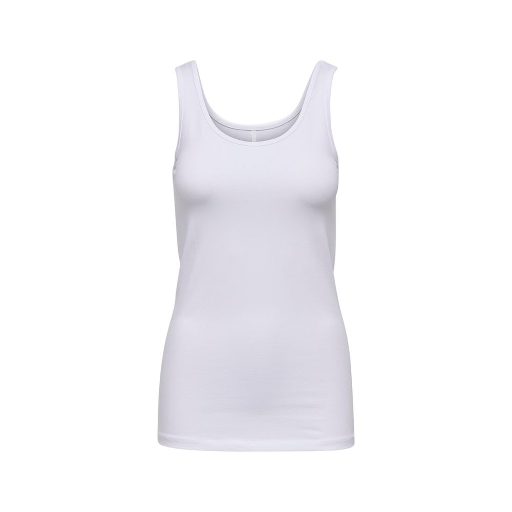 Witte Katoenen Tanktop Noos Elastaan Only Live Love Dames