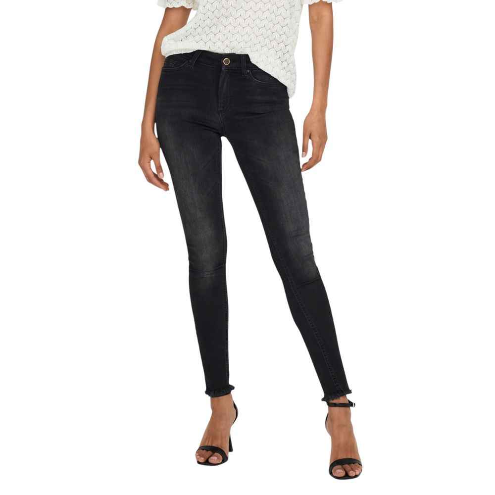 Only Zwarte Katoenen Skinny Jeans Slim Pasvorm Elastaan