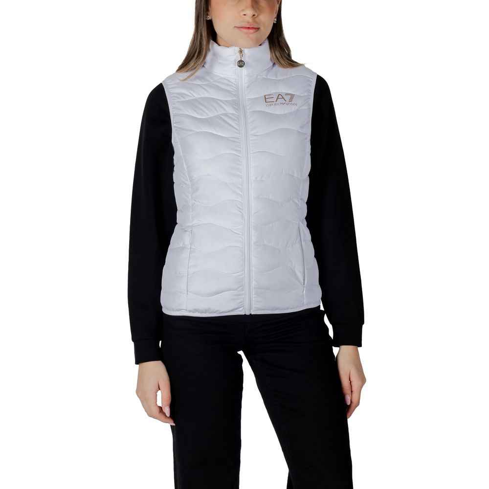 EA7 Emporio Armani White Polyester Sleveless Jacket
