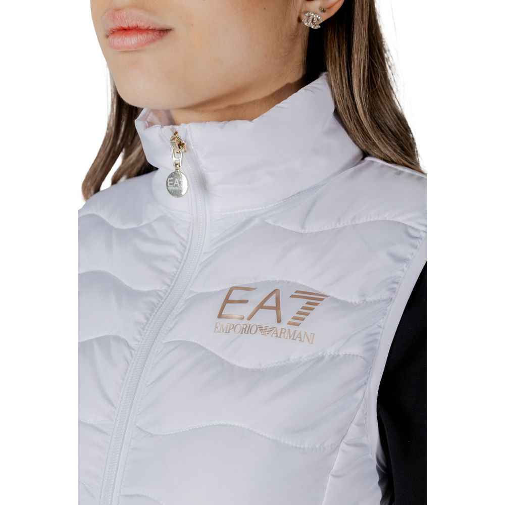 EA7 Emporio Armani White Polyester Sleveless Jacket