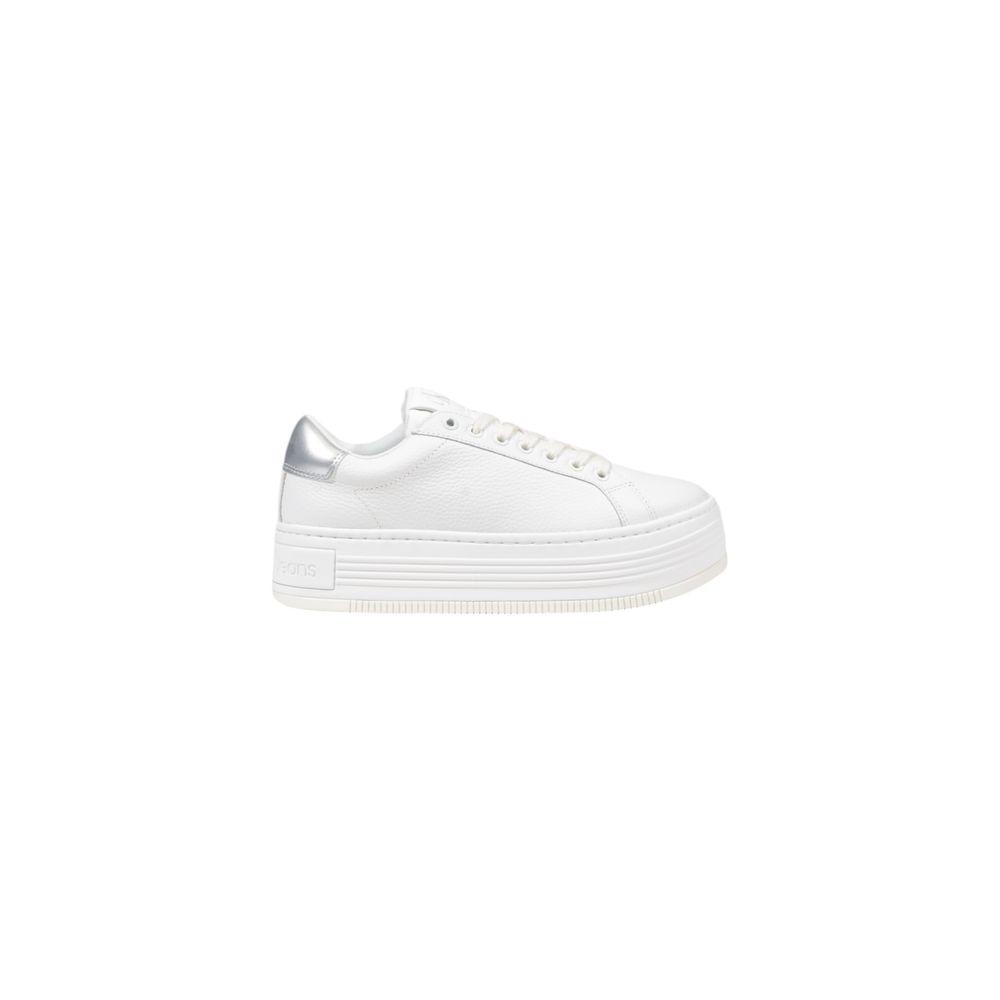 Calvin Klein Jeans Bold Leren Sneaker Zilver Platform