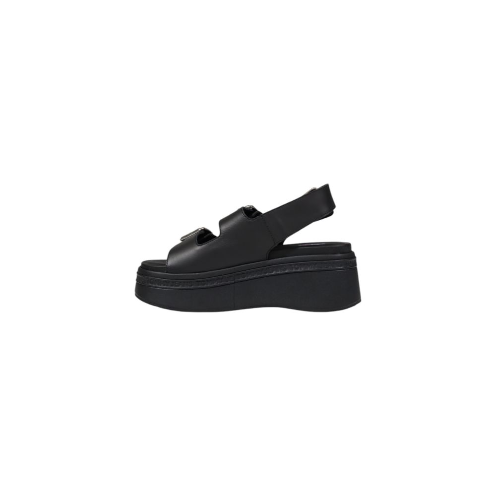 Tommy Hilfiger Jeans TJW WEDGE Leather Sandals - Black