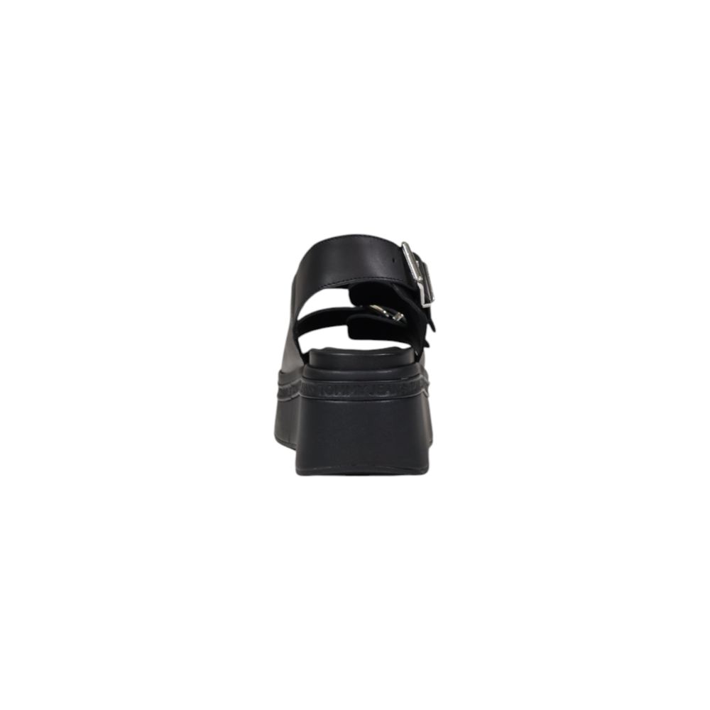 Tommy Hilfiger Jeans TJW WEDGE Leather Sandals - Black