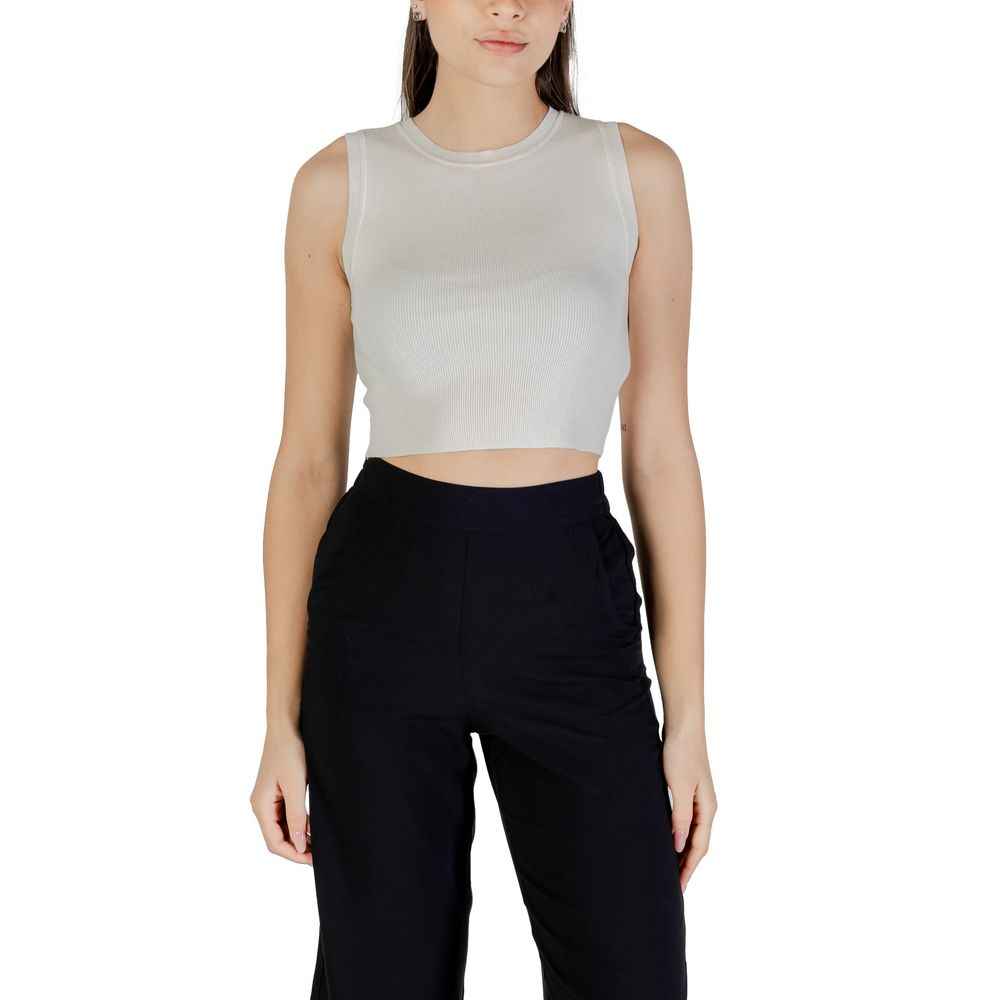 Jacqueline De Yong Witte Viscose Trui Elegante Comfort