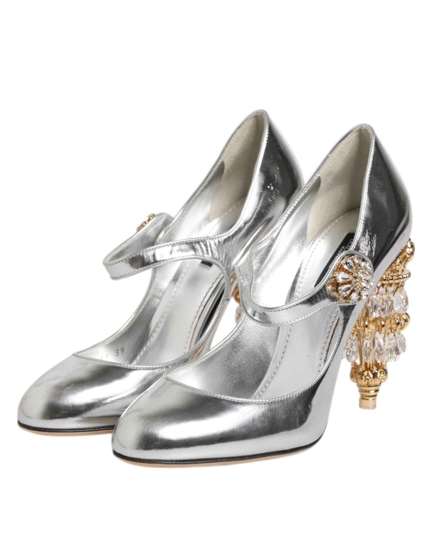 Dolce & Gabbana M Zilveren Mary Jane Pumps Kroonluchterhak