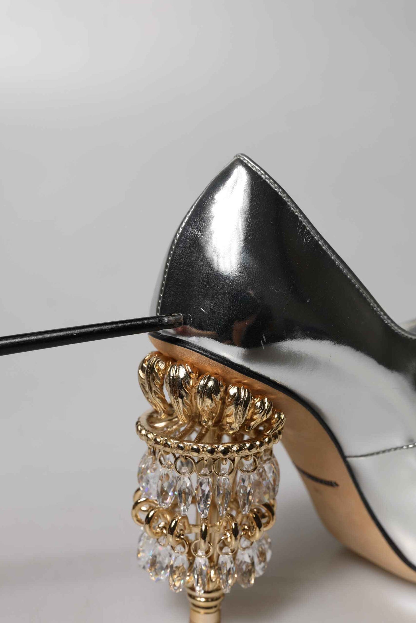 Dolce & Gabbana M Zilveren Mary Jane Pumps Kroonluchterhak