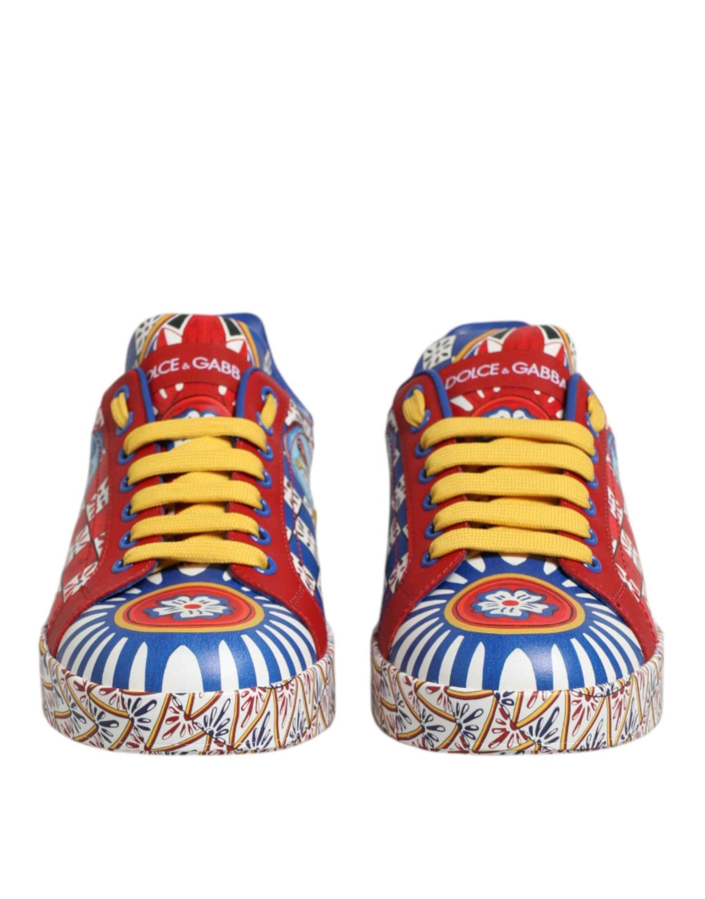 Dolce & Gabbana Portofino Carretto Leer Sneakers - Multicolor