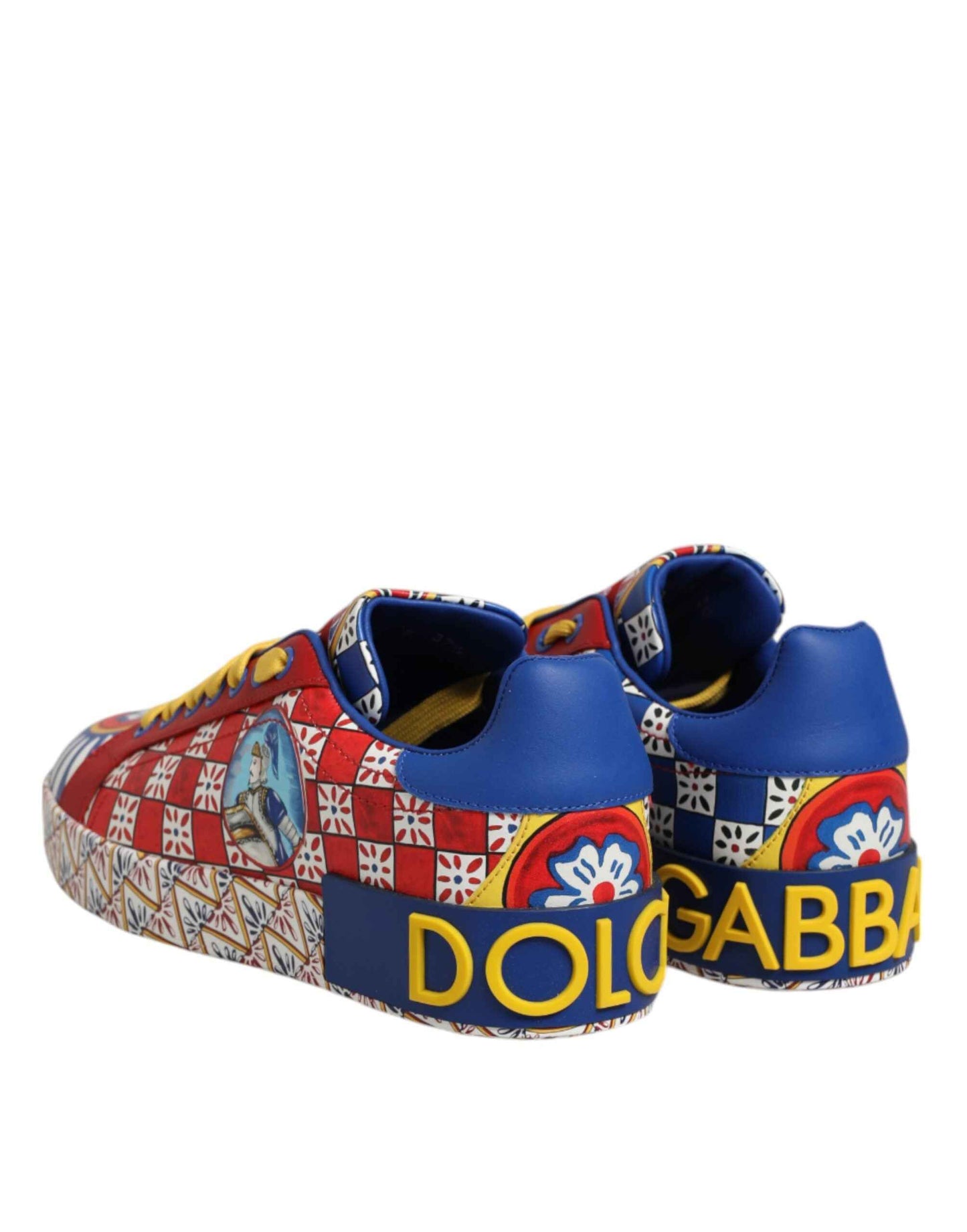 Dolce & Gabbana Portofino Carretto Leer Sneakers - Multicolor