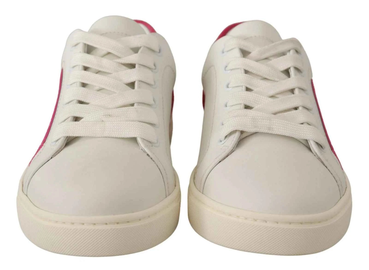 Dolce & Gabbana Low-Top Sneakers Suede Leer Wit Luxe