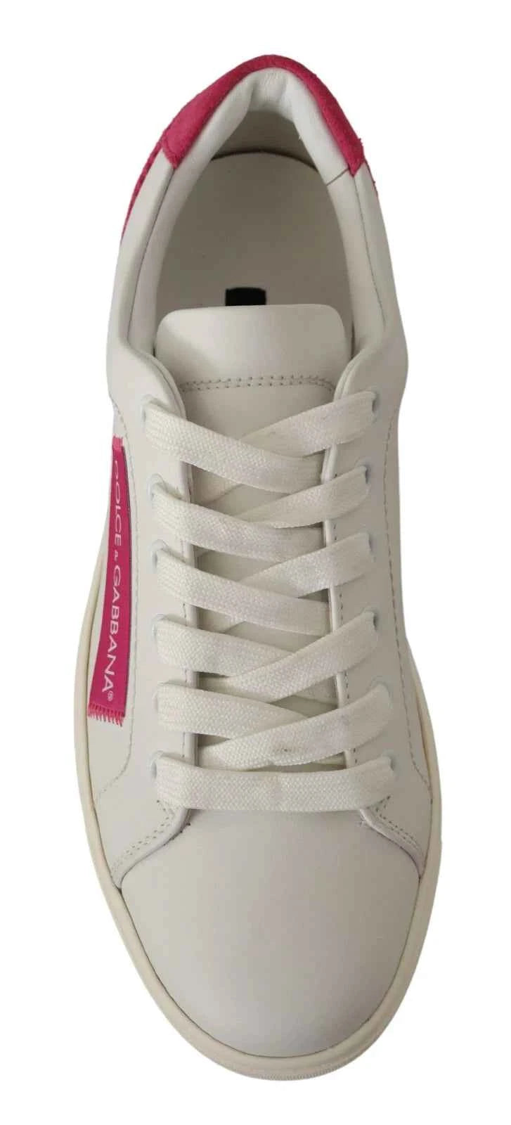 Dolce & Gabbana Low-Top Sneakers Suede Leer Wit Luxe
