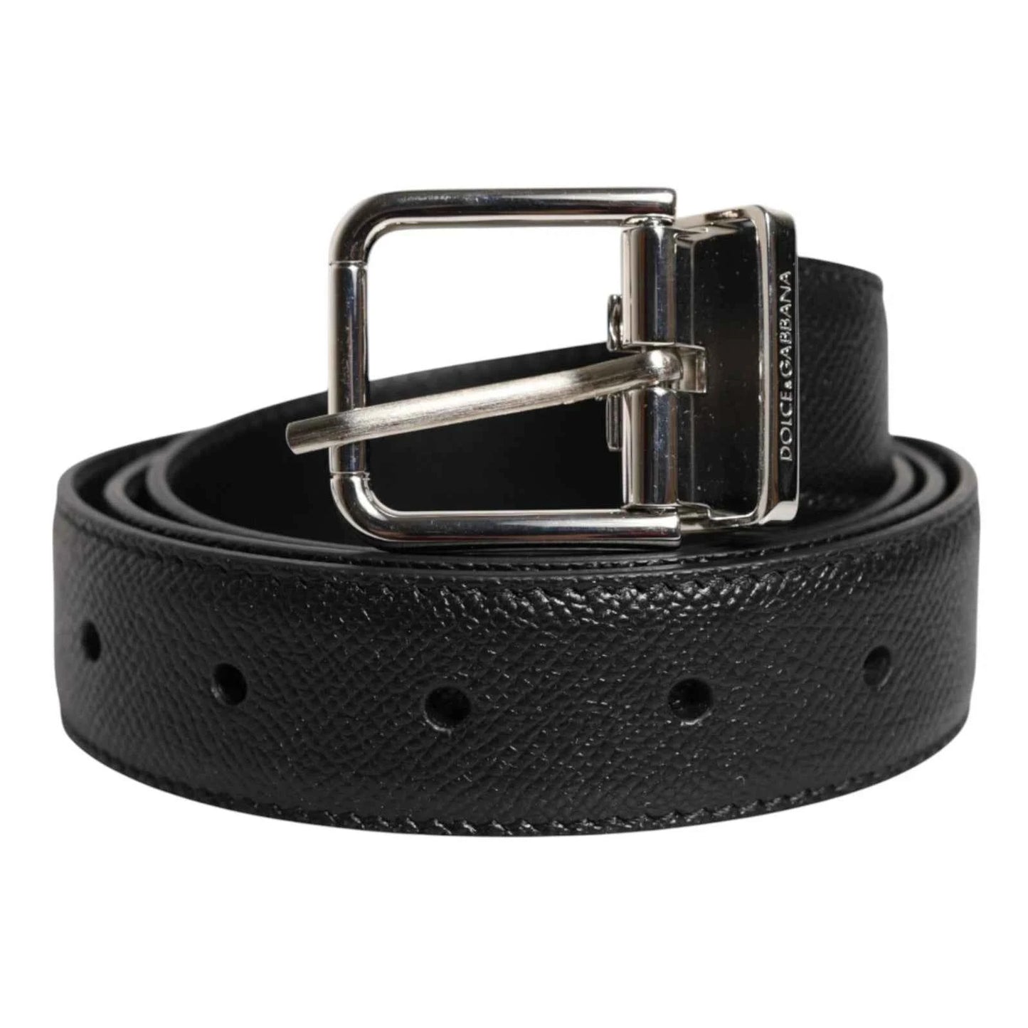 Dolce & Gabbana Leren Riem Met Gesp Classic – Zwart/90