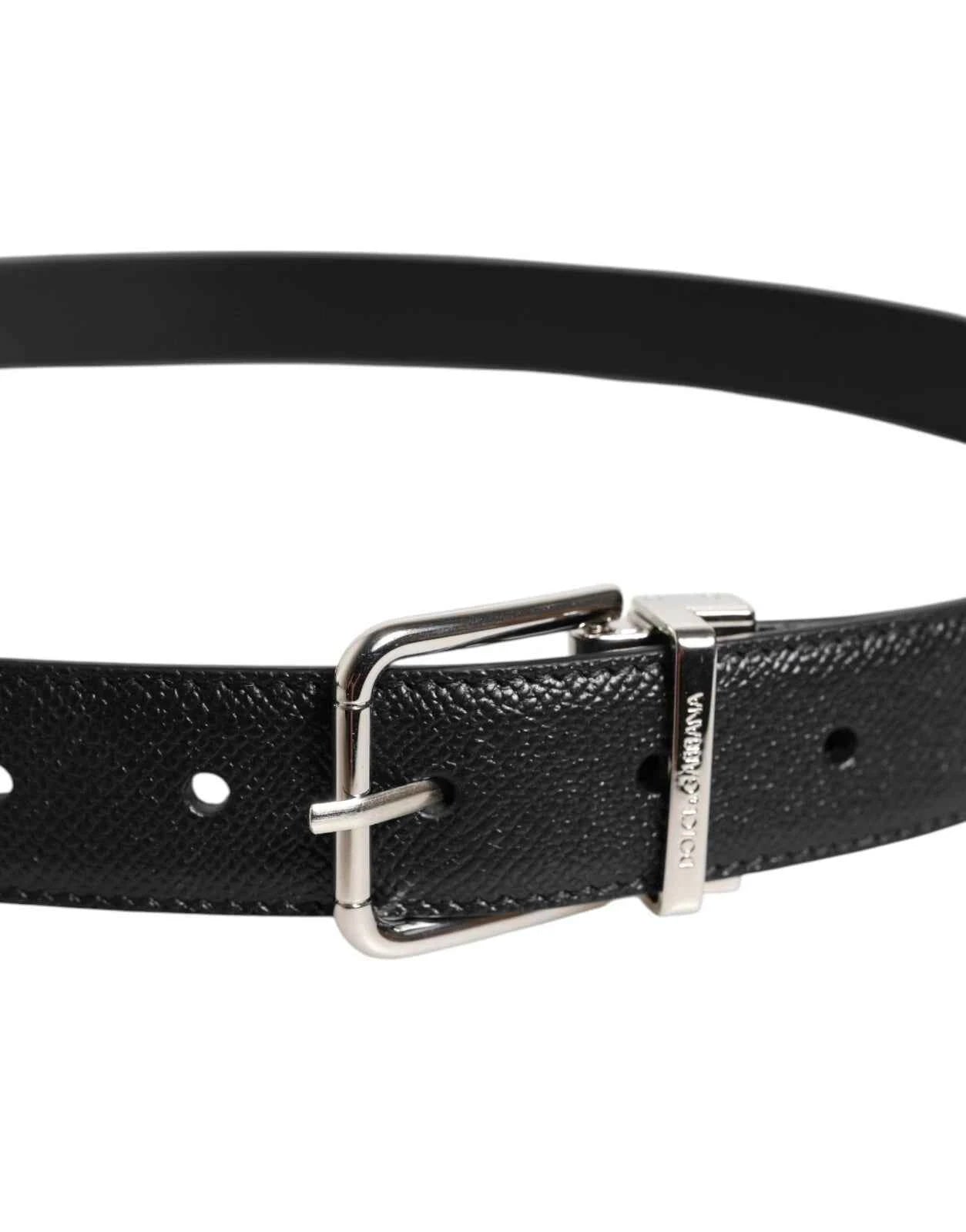 Dolce & Gabbana Leren Riem Met Gesp Classic – Zwart/90