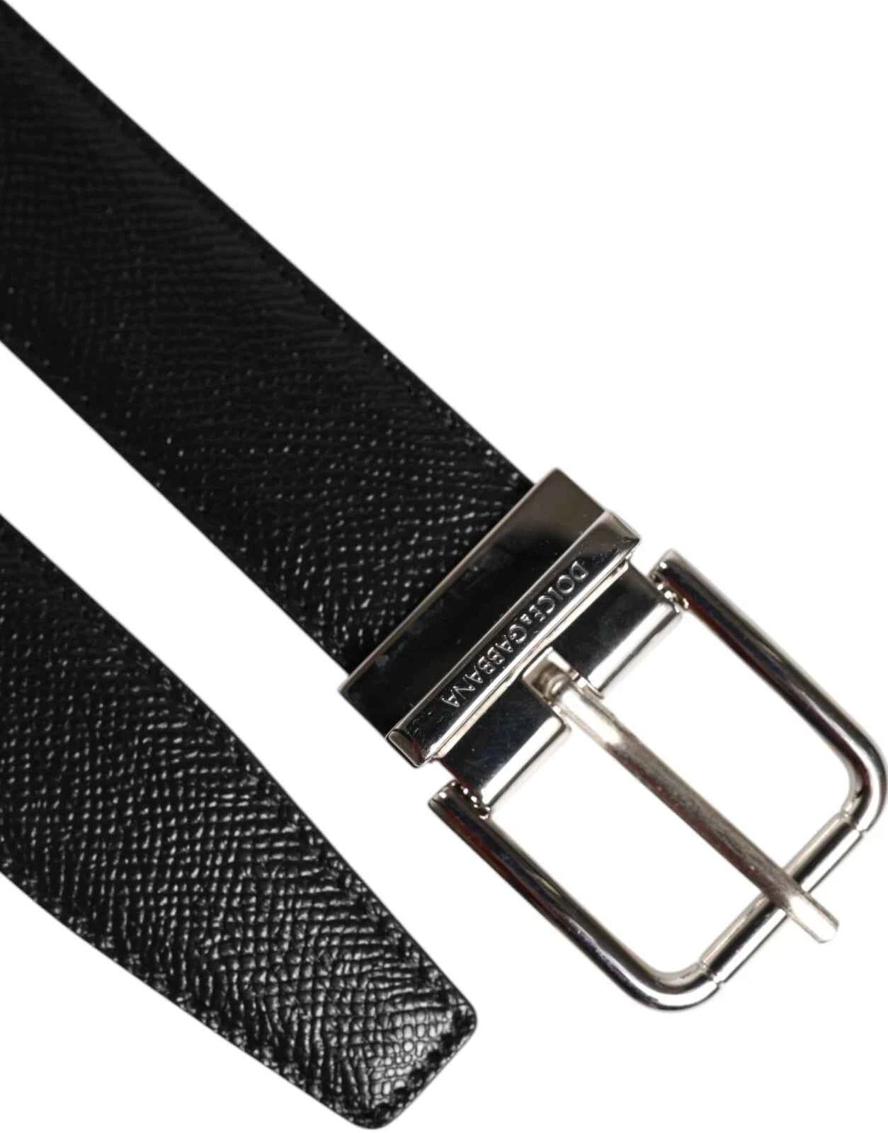 Dolce & Gabbana Leren Riem Met Gesp Classic – Zwart/90