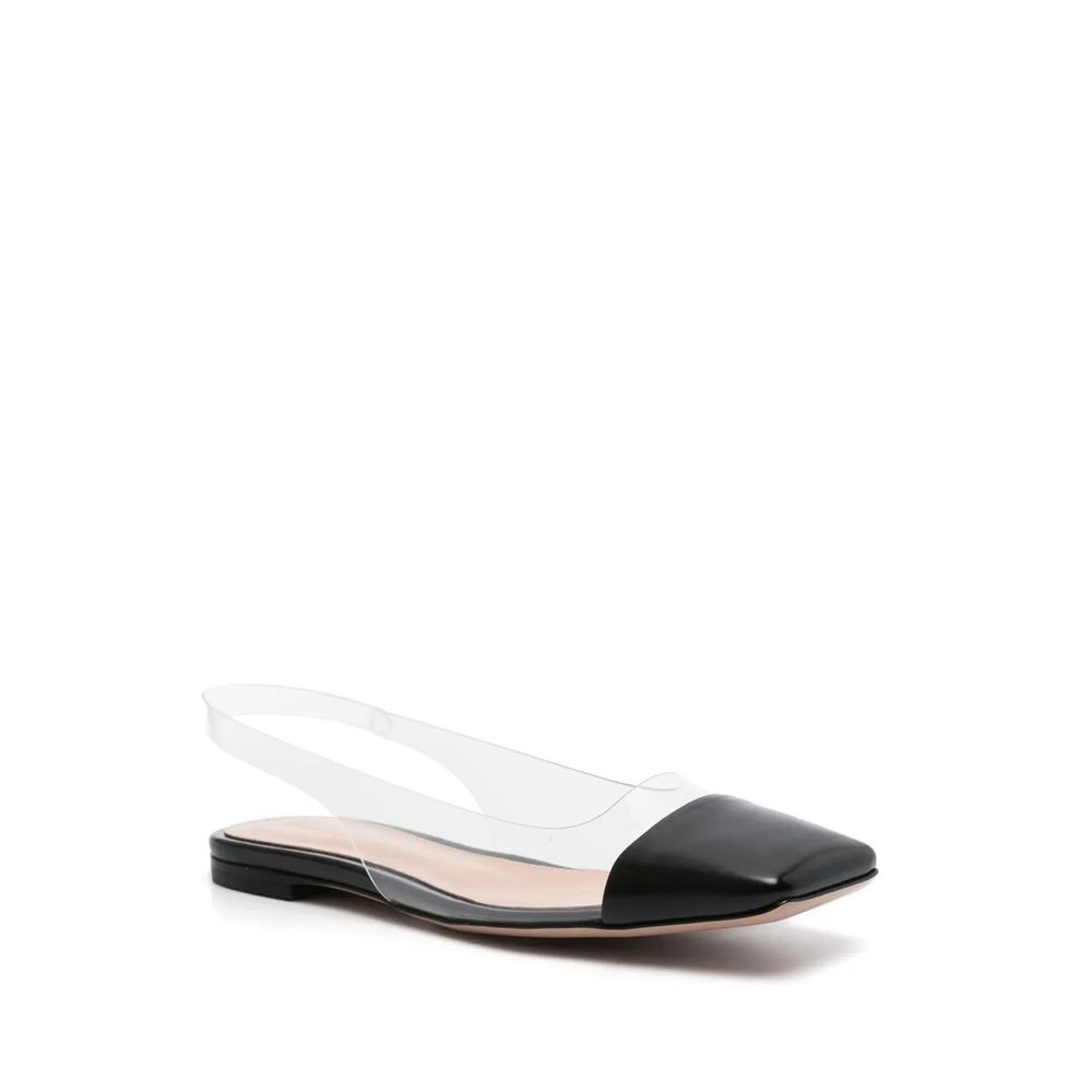 Gianvito Rossi Plexi Slingback Flats Calf Leather Clear