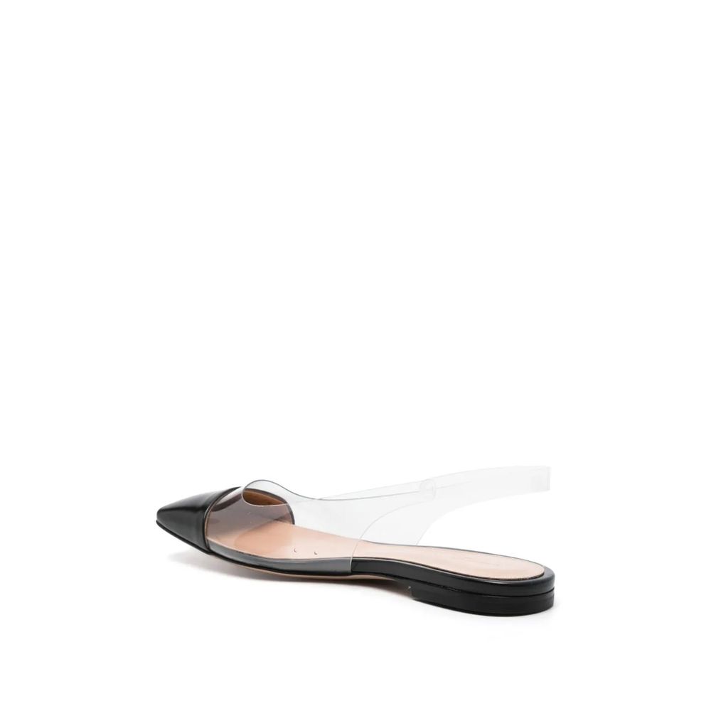 Gianvito Rossi Plexi Slingback Flats Calf Leather Clear