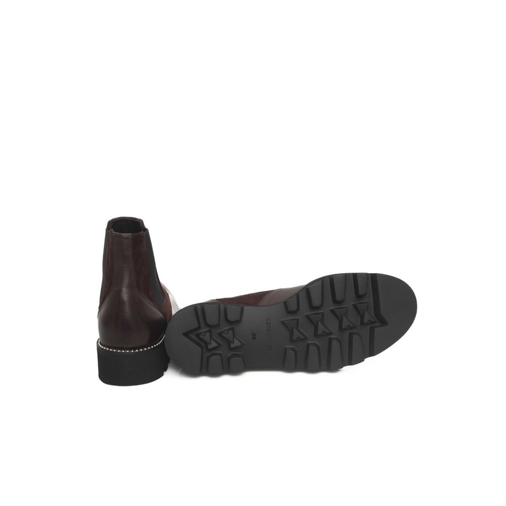 Cerruti 1881 Platform Cowhide Goatskin Boot – Burgundy