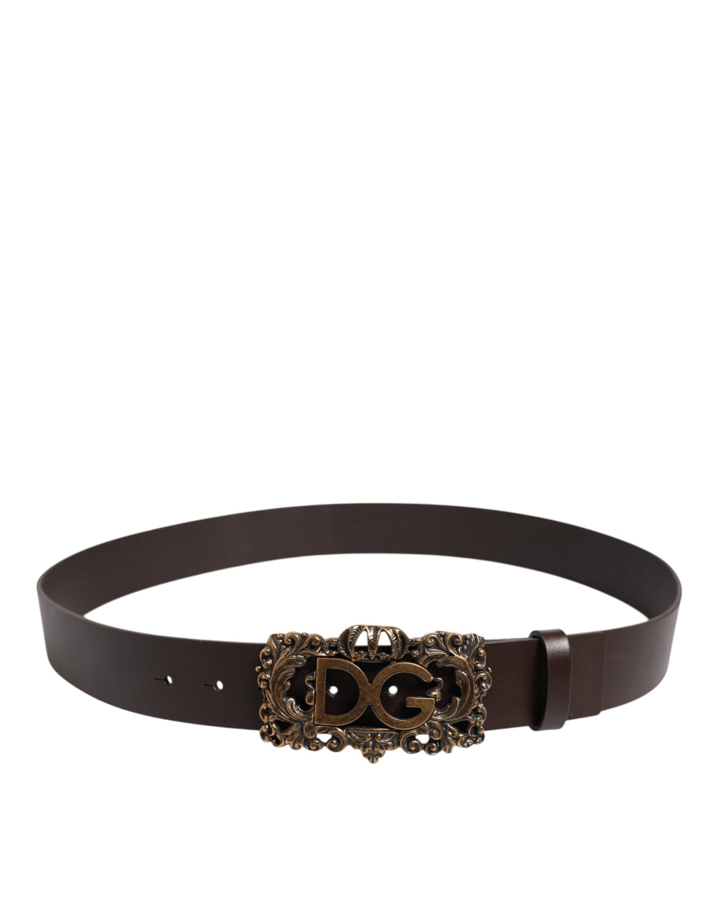 Dolce & Gabbana Riem Lederen Elegante Barok Bruin Luxe