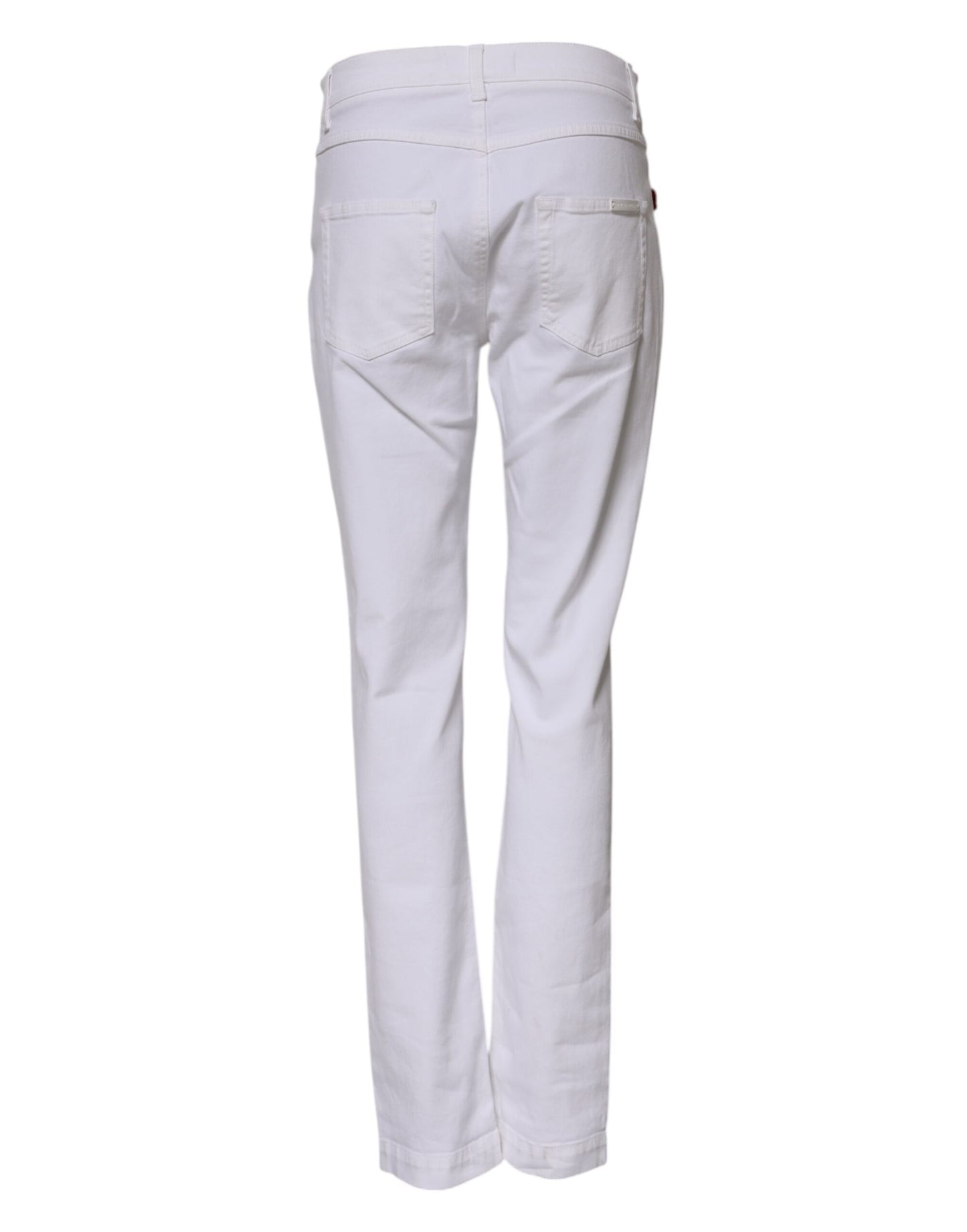 Dolce Gabbana Denim Jeans Met Witte Bloemen Sequin Sierlijk